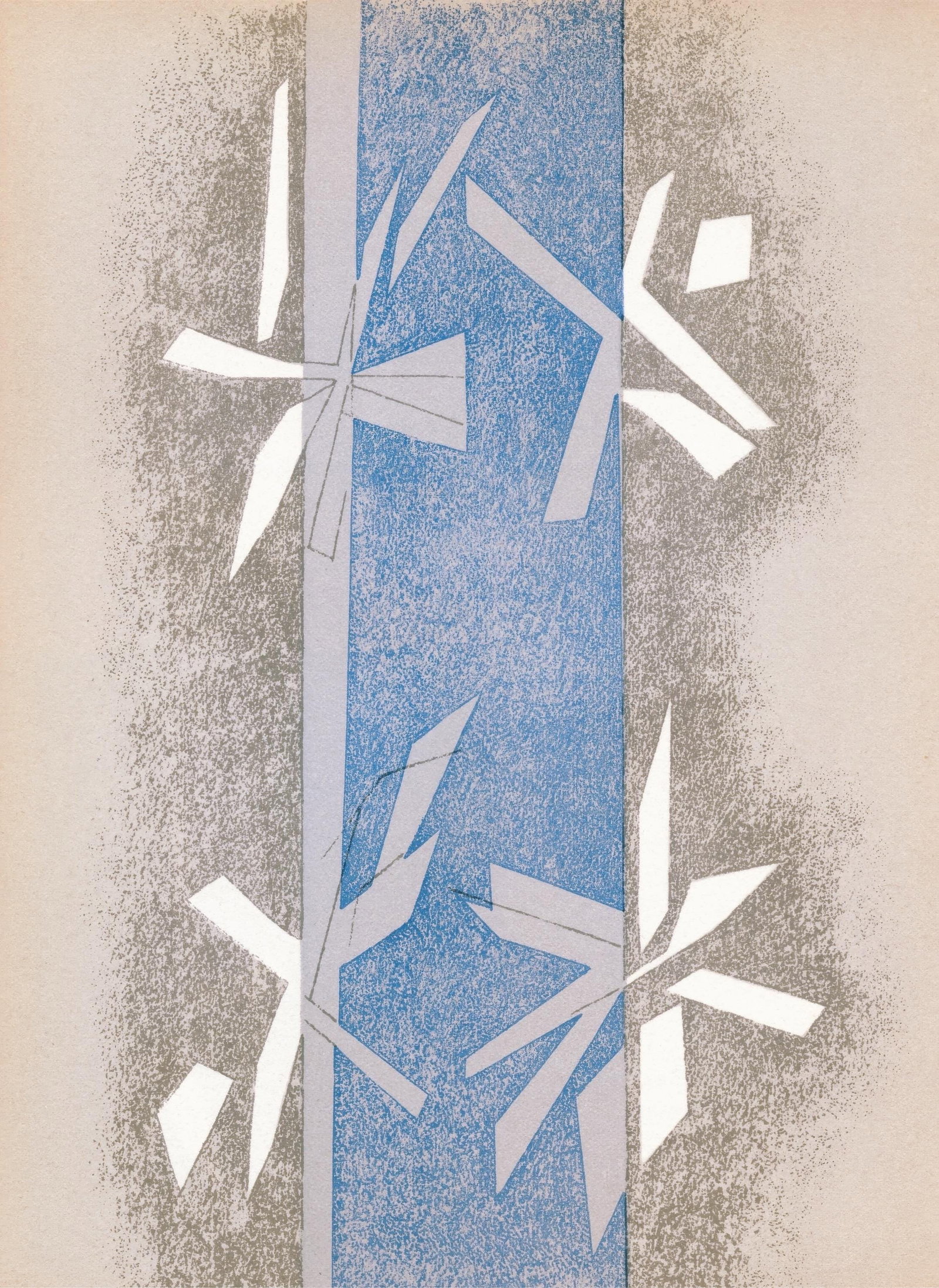 Andre Beaudin, Composition, from Prints from the Mourlot Press, Limited Edition Lithograph, 1964: This exquisite lithograph by Andre Beaudin (1895-1979), titled Composition (Composition), from the album Prints from the Mourlot Press, exhibition sponsored by the French Embassy, circulated by the Tr