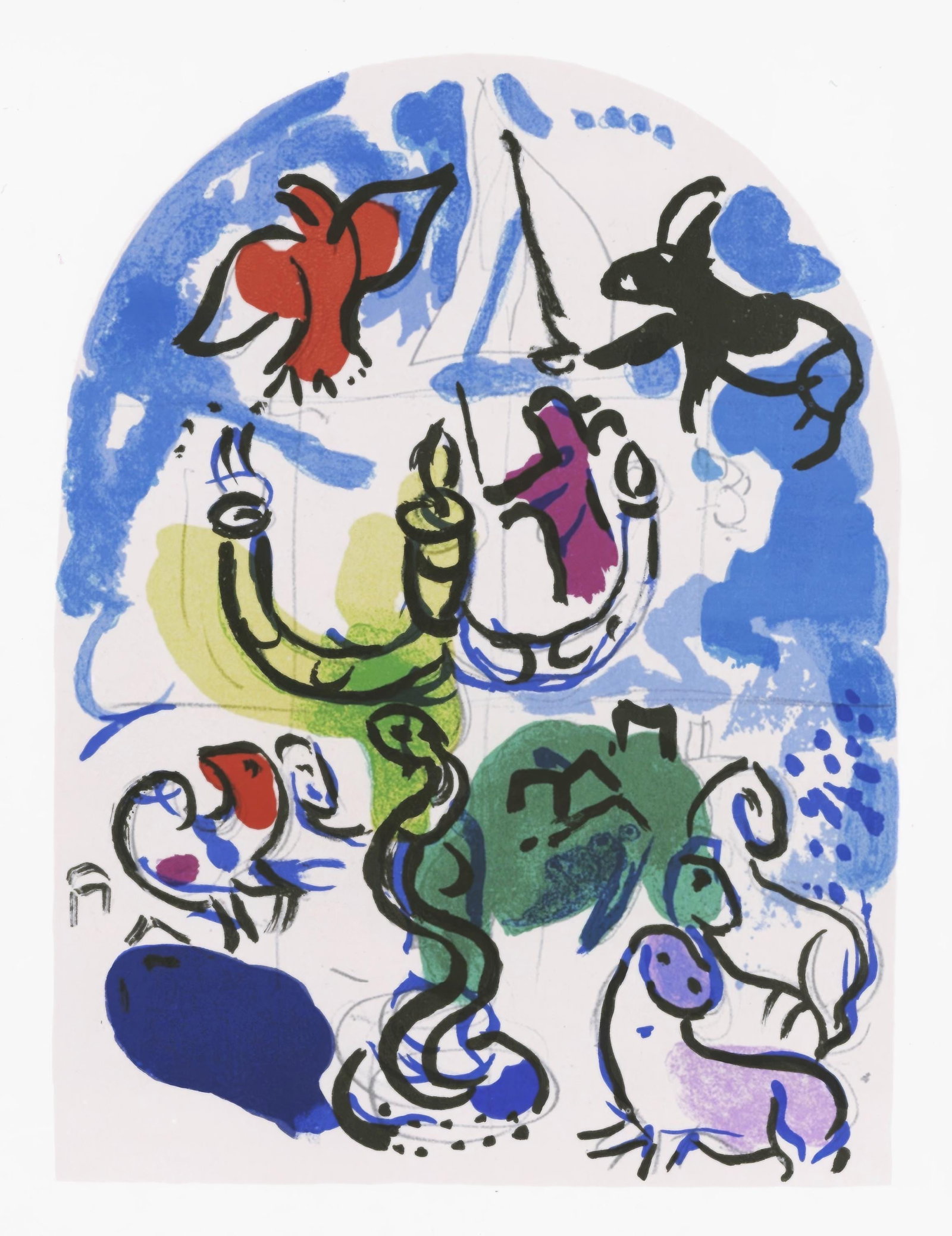 Marc Chagall, Tribe of Dan, from The Jerusalem Windows, Limited Edition Lithograph, 1962 (1 of 4)