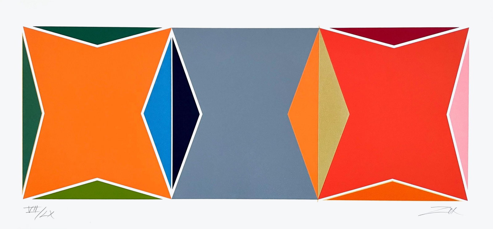 Larry Zox, Three Square Composition, Signed, Limited Edition Silkscreen (1 of 4)
