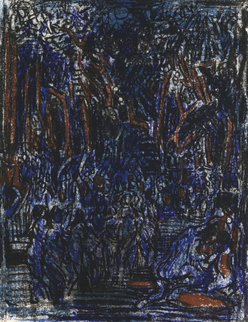 Andre Cottavoz, Composition, L'Odyssee, Limited Edition Lithograph: Lithograph on velin sirene des papeteries Arjomari paper. Paper size: 12 x 9.25 inches. Excellent condition. Inscription: Unsigned and unnumbered, as issued. Notes: From the folio, L'Odyssee, 1969. Pu