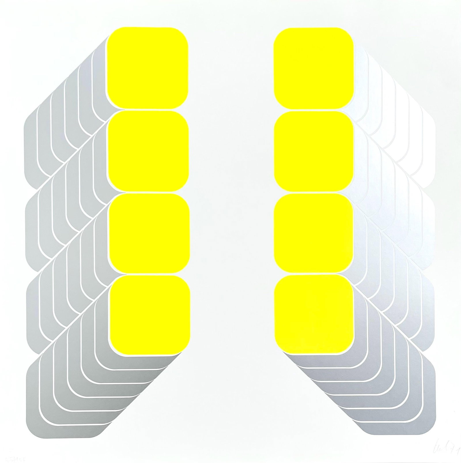 Kaspar Thomas Lenk, Lenk Series A, Limited Edition Silkscreen: Silkscreen, metallic ink in colors on velin paper. Paper size: 26.5 x 26.5 inches. Excellent condition. Inscription: Hand signed and numbered, as issued. Notes: Published by London Arts Inc., Detroit;