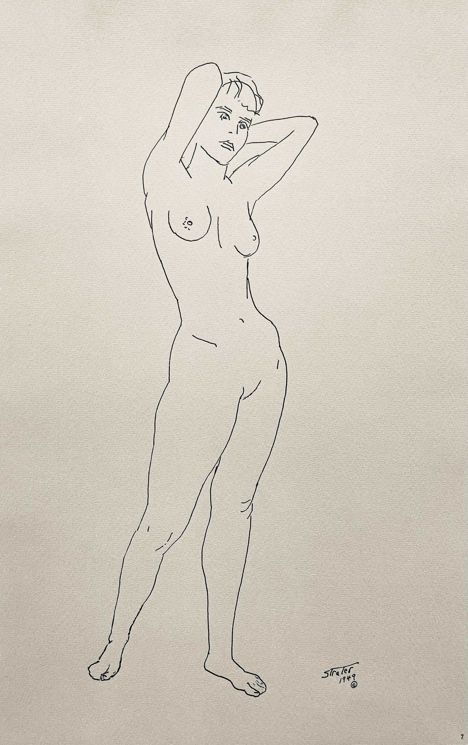 Henry Strater, Composition, 24 Drawings by Henry Strater, Limited Edition Lithograph: Lithograph on velin paper. Signed in the plate and unnumbered, as issued. Paper size: 20.5 x 13.5 inches. Excellent condition. Notes: From the folio, 24 Drawings by Henry Strater, 1963. Published by