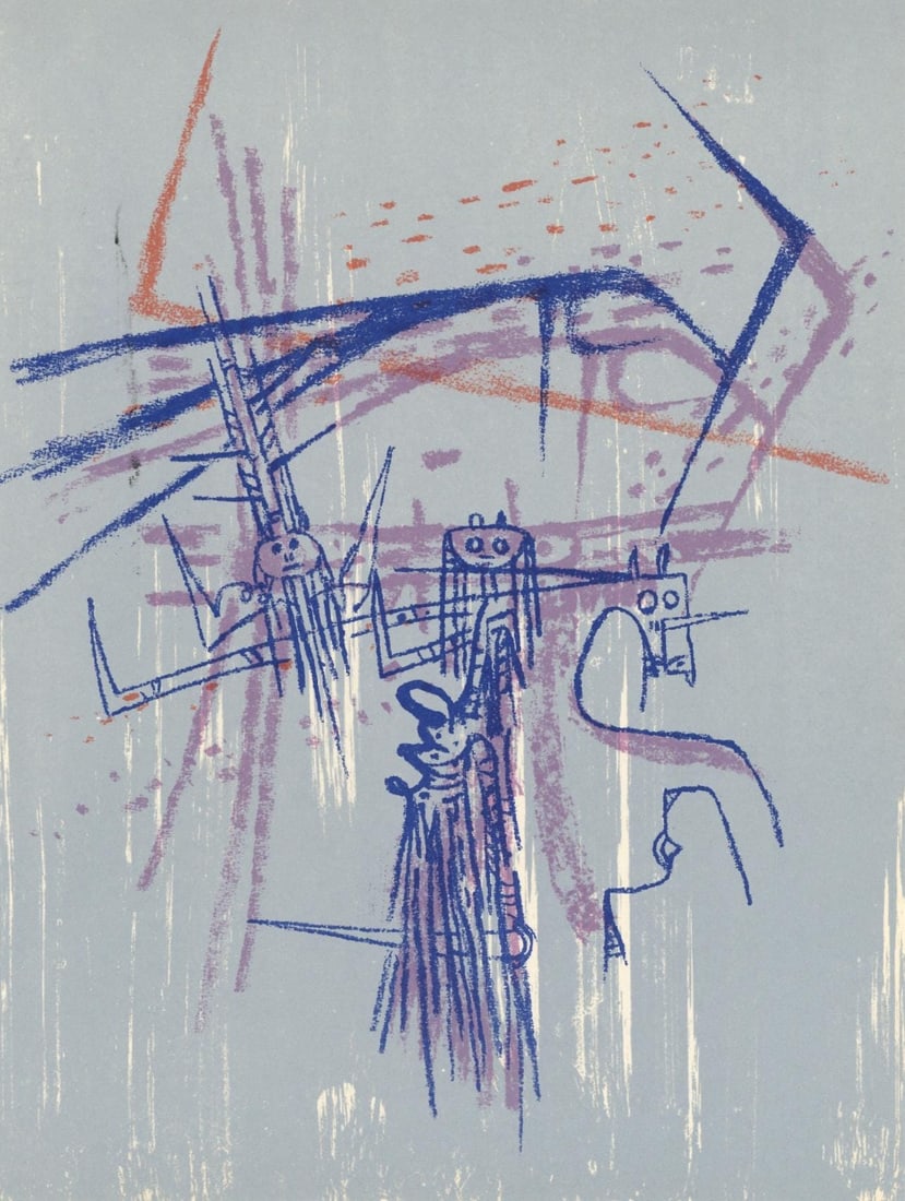 Wifredo Lam ????, Les affinites ambigues, XXe siecle, Limited Edition Lithograph: Lithograph on velin paper. Paper Size: 12.5 x 9.75 inches. Excellent condition. Inscription: Unsigned and unnumbered, as issued. Notes: From the volume, XXe Siecle, n deg21, 1963. Published and printe