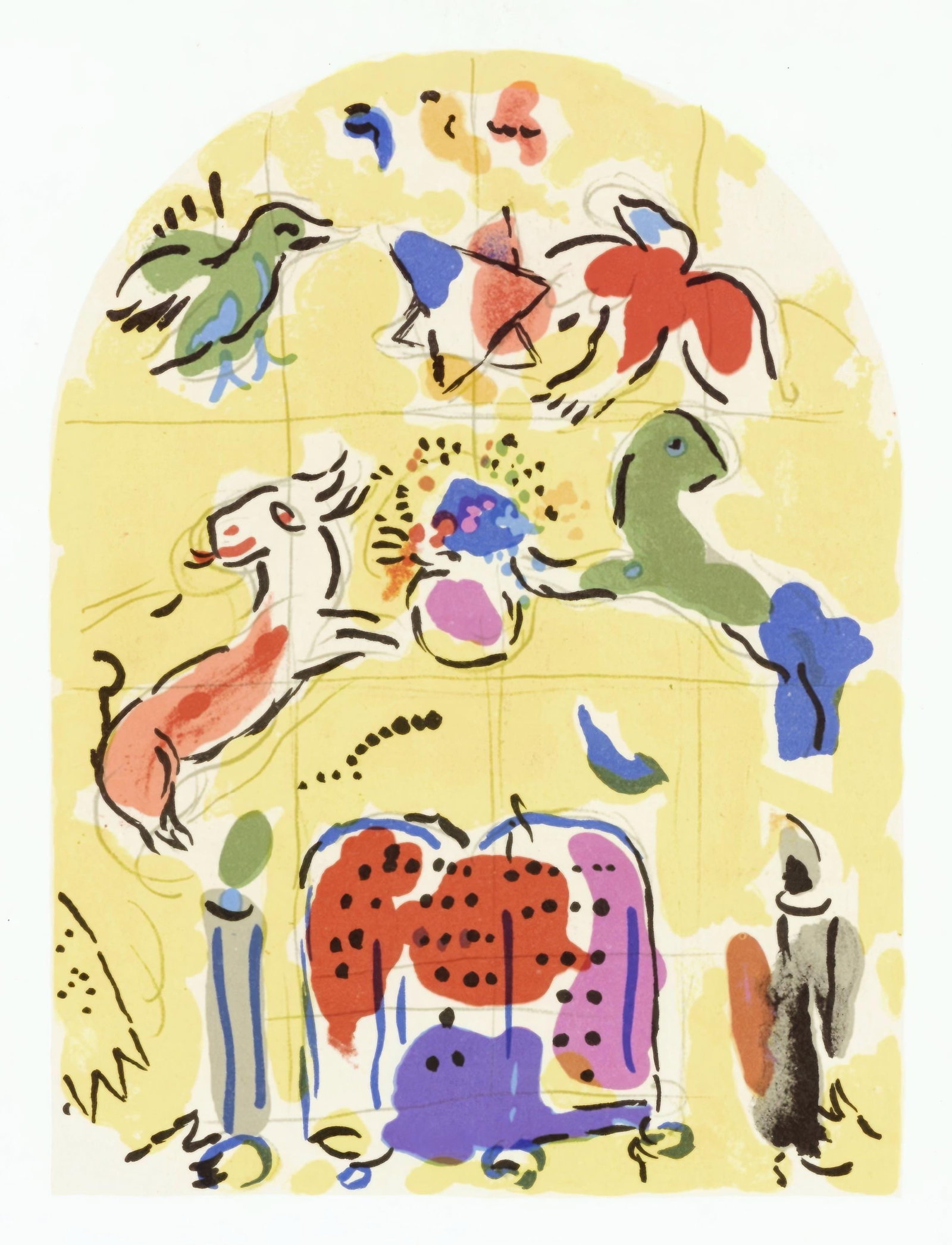 Marc Chagall, Tribe of Levi, from The Jerusalem Windows, Limited Edition Lithograph, 1962 (1 of 4)