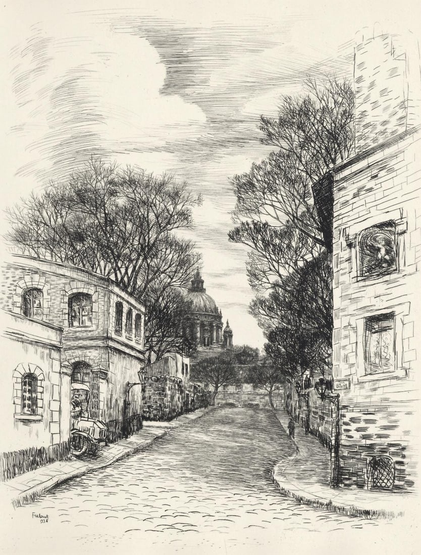 Jean Frelaut, De la Sante aux Gobelins, A La gloire a Paris, Limited Edition Etching (1 of 4)