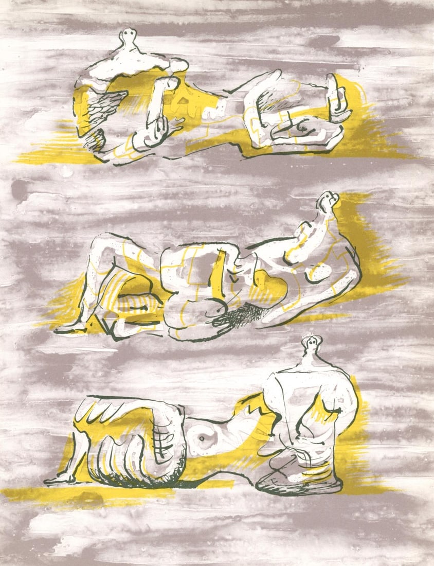 Henry Moore, Three Reclining Figures (Cramer 180), XXe siecle, Limited Edition Lithograph (1 of 4)