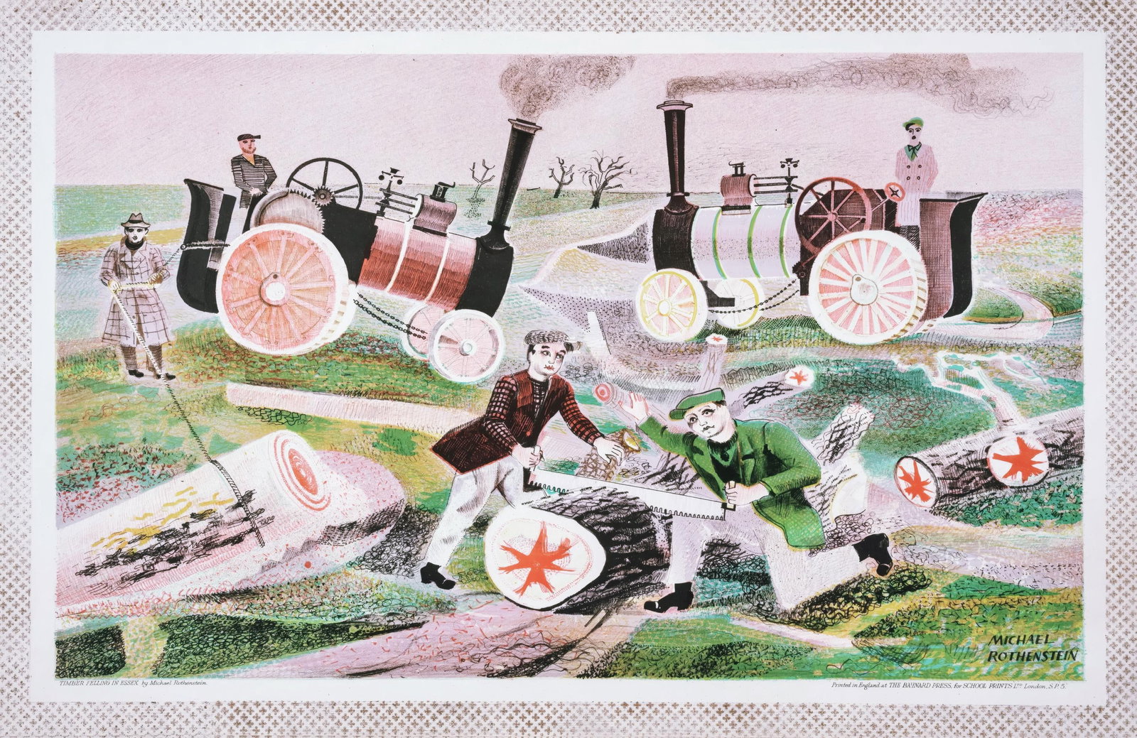 Michael Rothenstein, Timber Felling, S.P.5., from School Prints Ltd., Limited Edition Lithograph, (1 of 4)