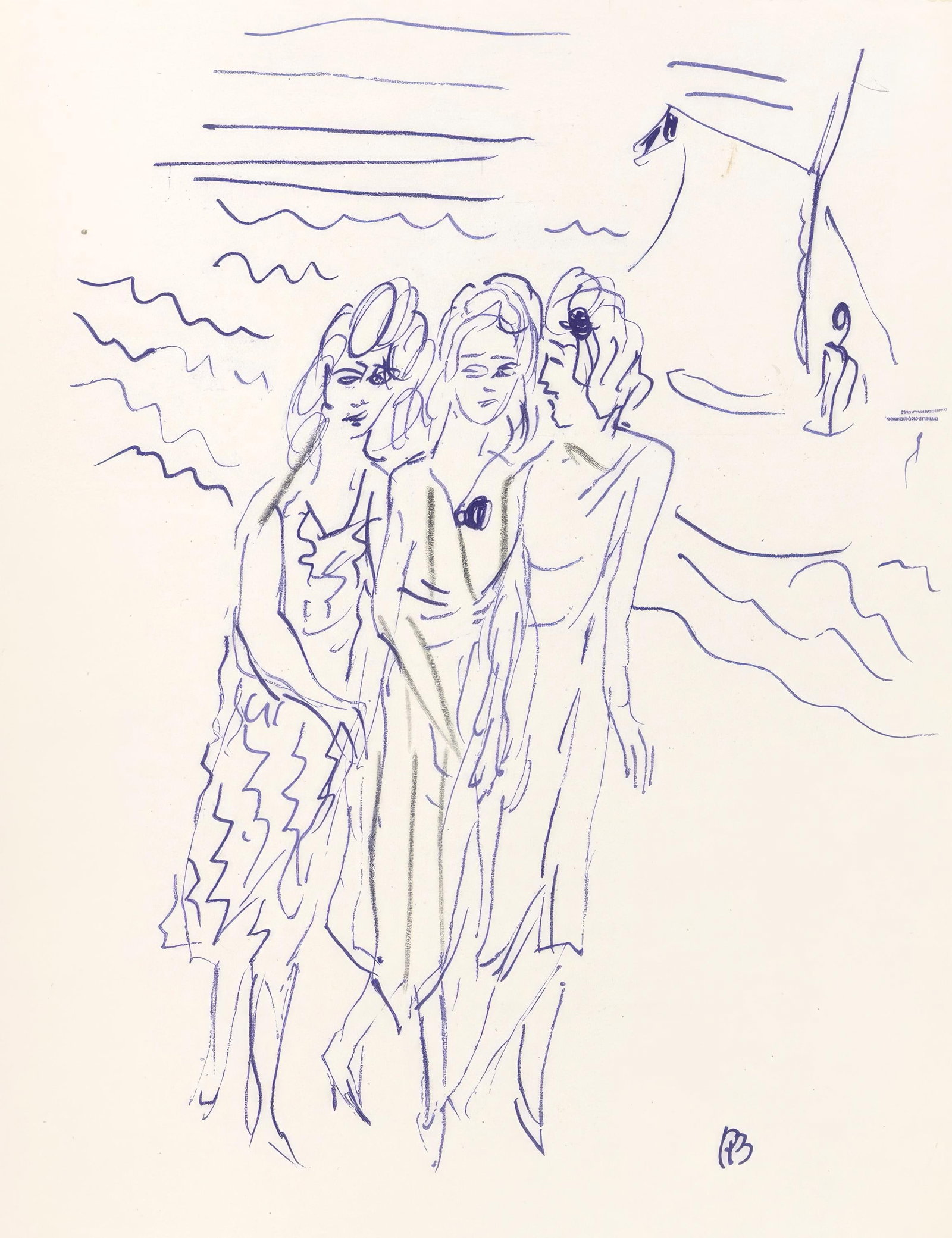 Pierre Bonnard, Untitled, from Correspondances, Limited Edition Lithograph, 1944: This exquisite lithograph by Pierre Bonnard (1867-1947), titled Sans titre (Untitled), from the album Pierre Bonnard, Correspondances, originates from the 1944 edition published by Editions de la Revu