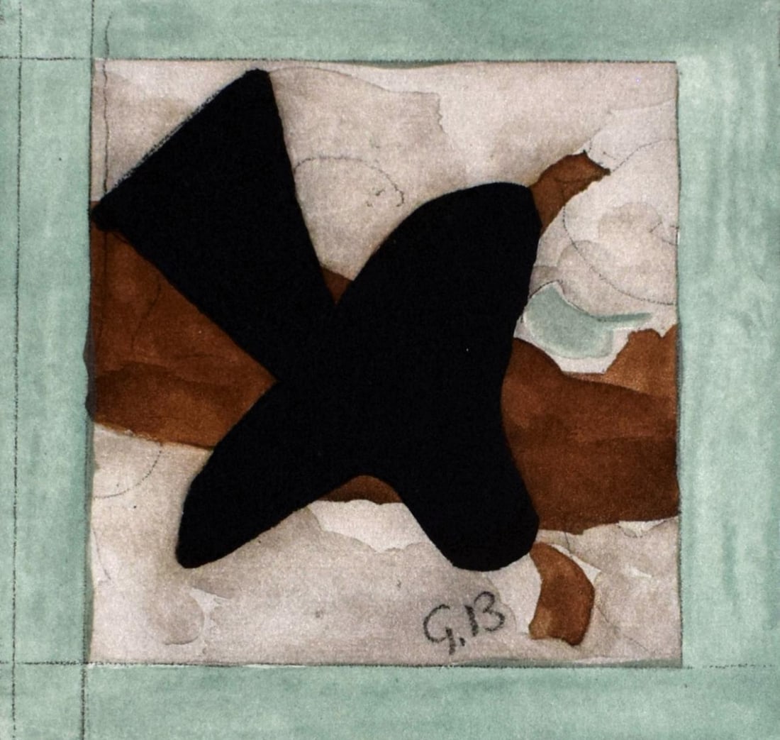 Georges Braque, Composition, Les Peintres mes amis, Limited Edition Lithograph: Lithograph on velin d'Arches paper. Paper size: 15 x 11 inches. Excellent condition. Unsigned and unnumbered, as issued. Notes: From the folio, Les Peintres mes amis, 1965. Published by Editions d'art