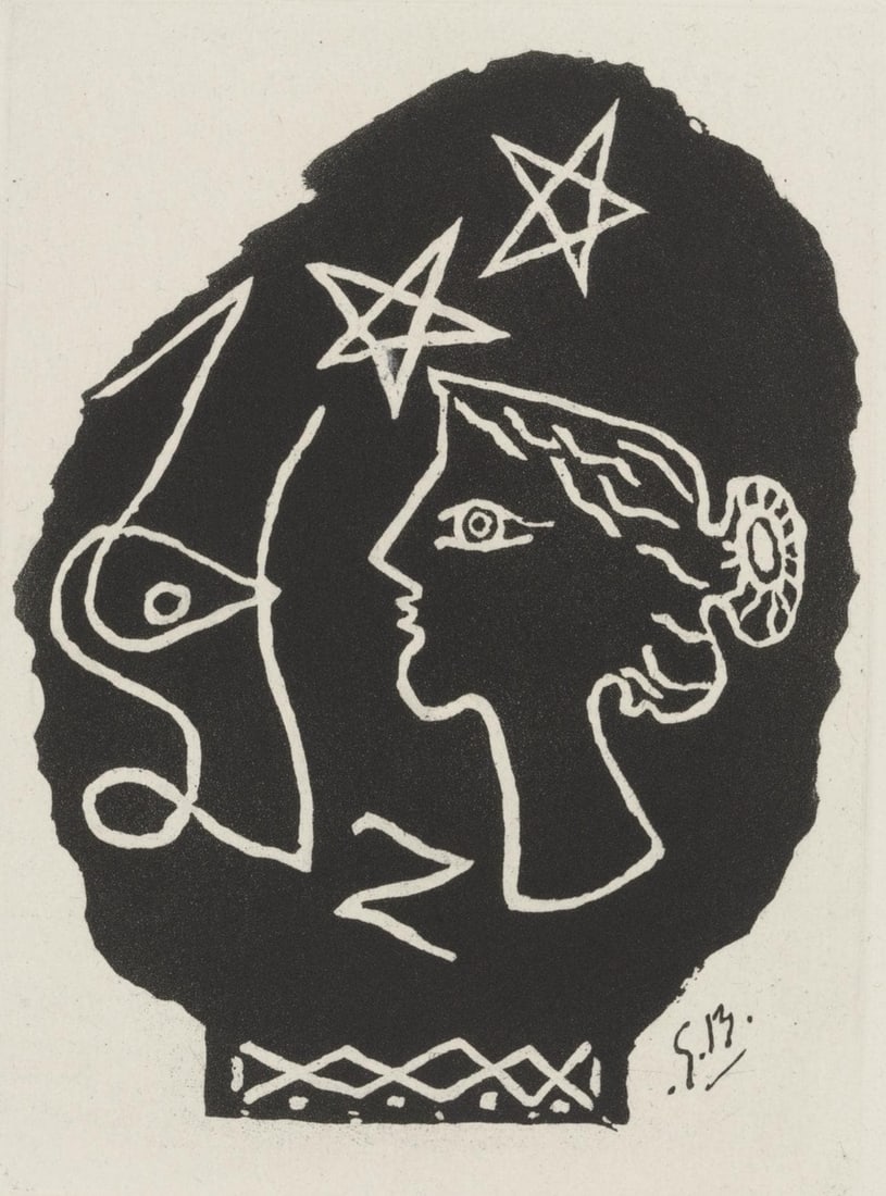 Georges Braque, Composition, Du cubisme, Limited Edition Etching: Etching on velin du Lana Papiers Speciaux pur fil paper. Paper Size: 10.0625 x 8.25 inches. Excellent condition. Inscription: Unsigned and unnumbered, as issued. Notes: From the album, Du cubisme, 194