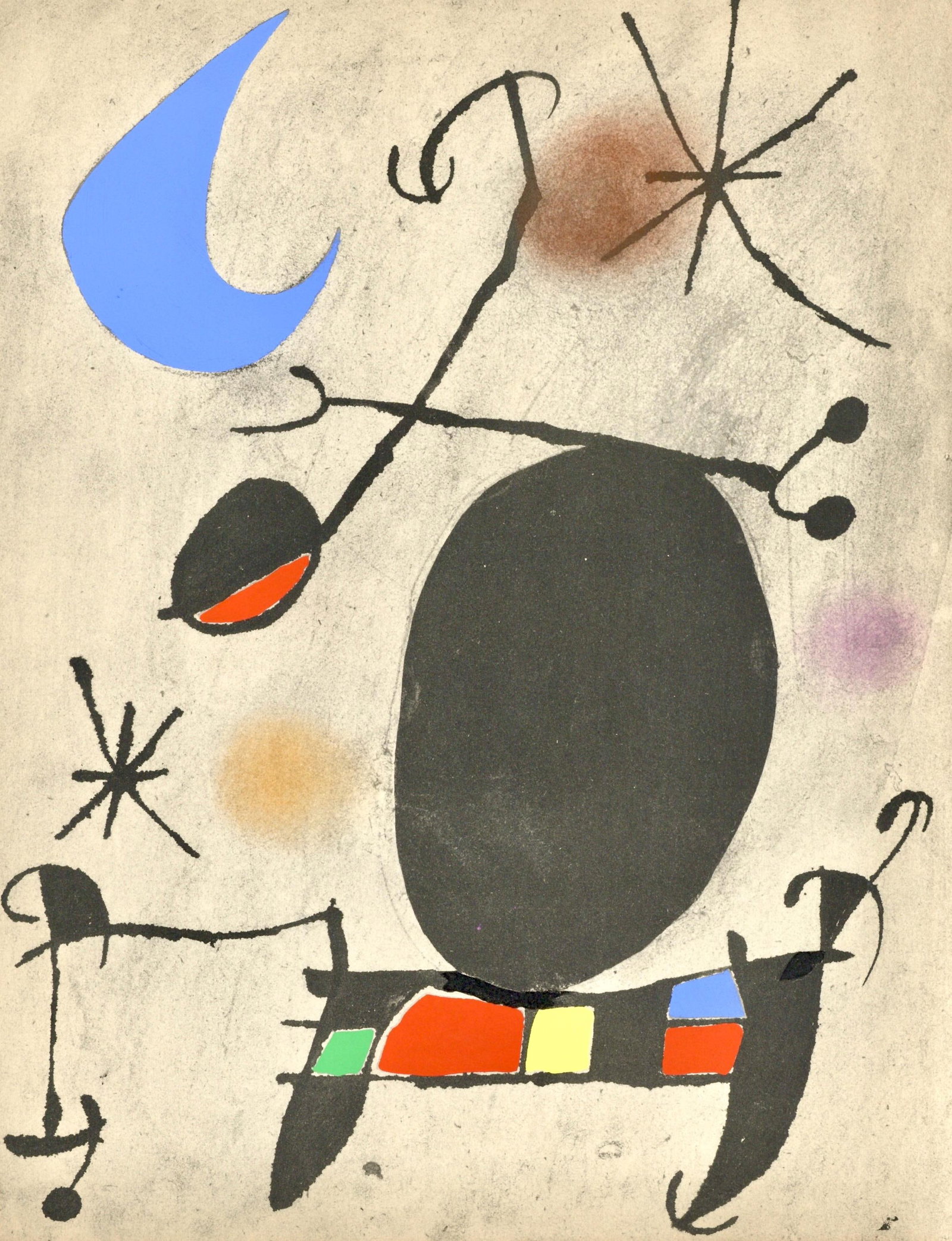 Joan Miro, L'Oiseau solaire, L'Oiseau lunaire, Etincelles (Cramer 117; Dupin 447-48), Limited (1 of 4)