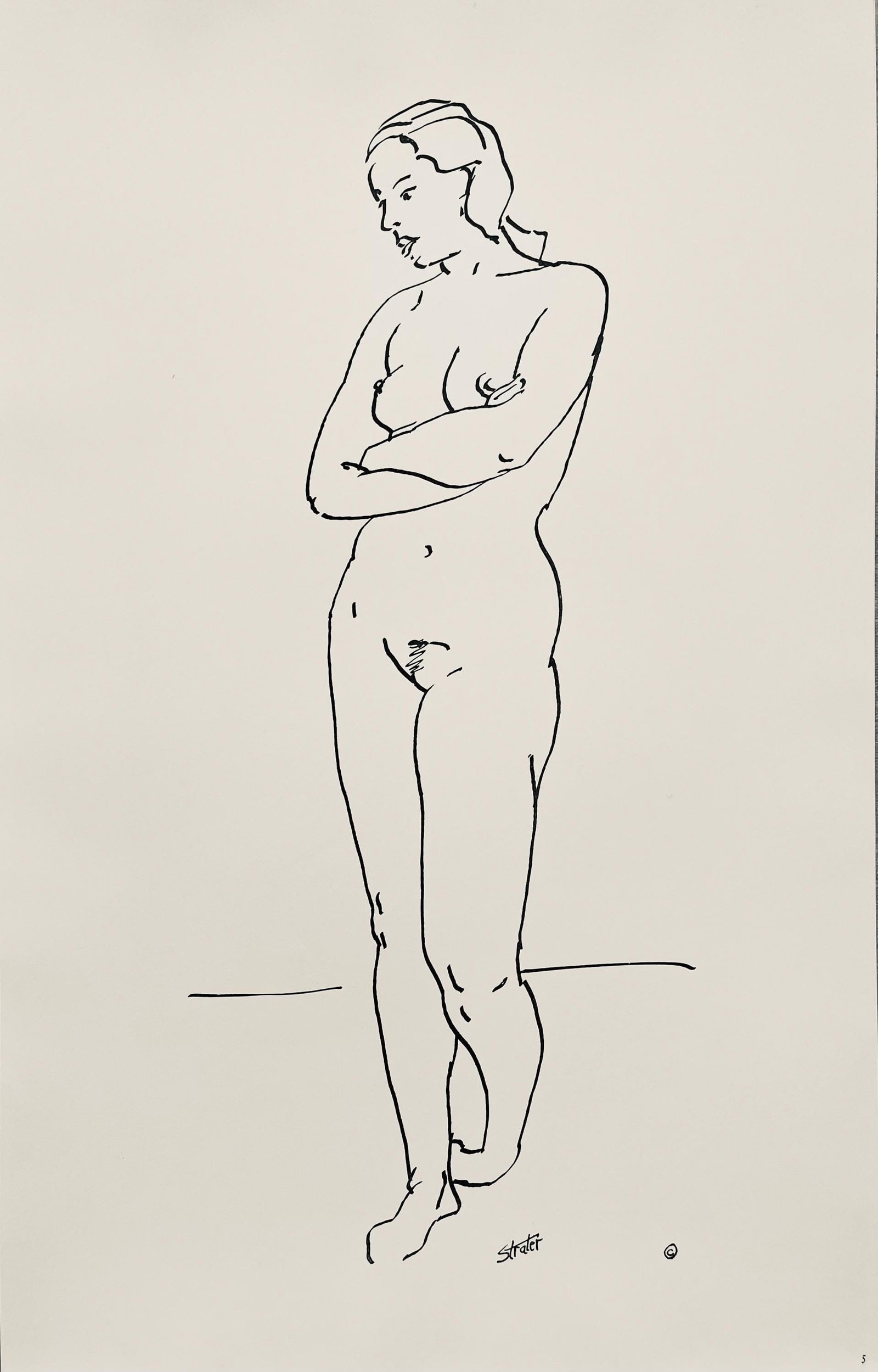 Henry Strater, Composition, 24 Drawings by Henry Strater, Limited Edition Lithograph: Lithograph on velin paper. Signed in the plate and unnumbered, as issued. Paper size: 20.5 x 13.5 inches. Excellent condition. Notes: From the folio, 24 Drawings by Henry Strater, 1963. Published by H