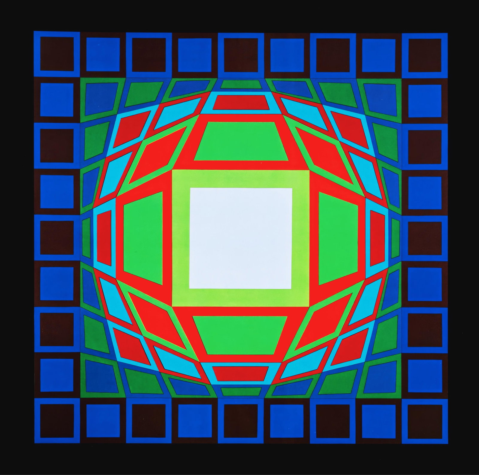 Victor Vasarely, Gyemant, from Progressions III, Original Edition Heliogravure, 1972 (1 of 4)