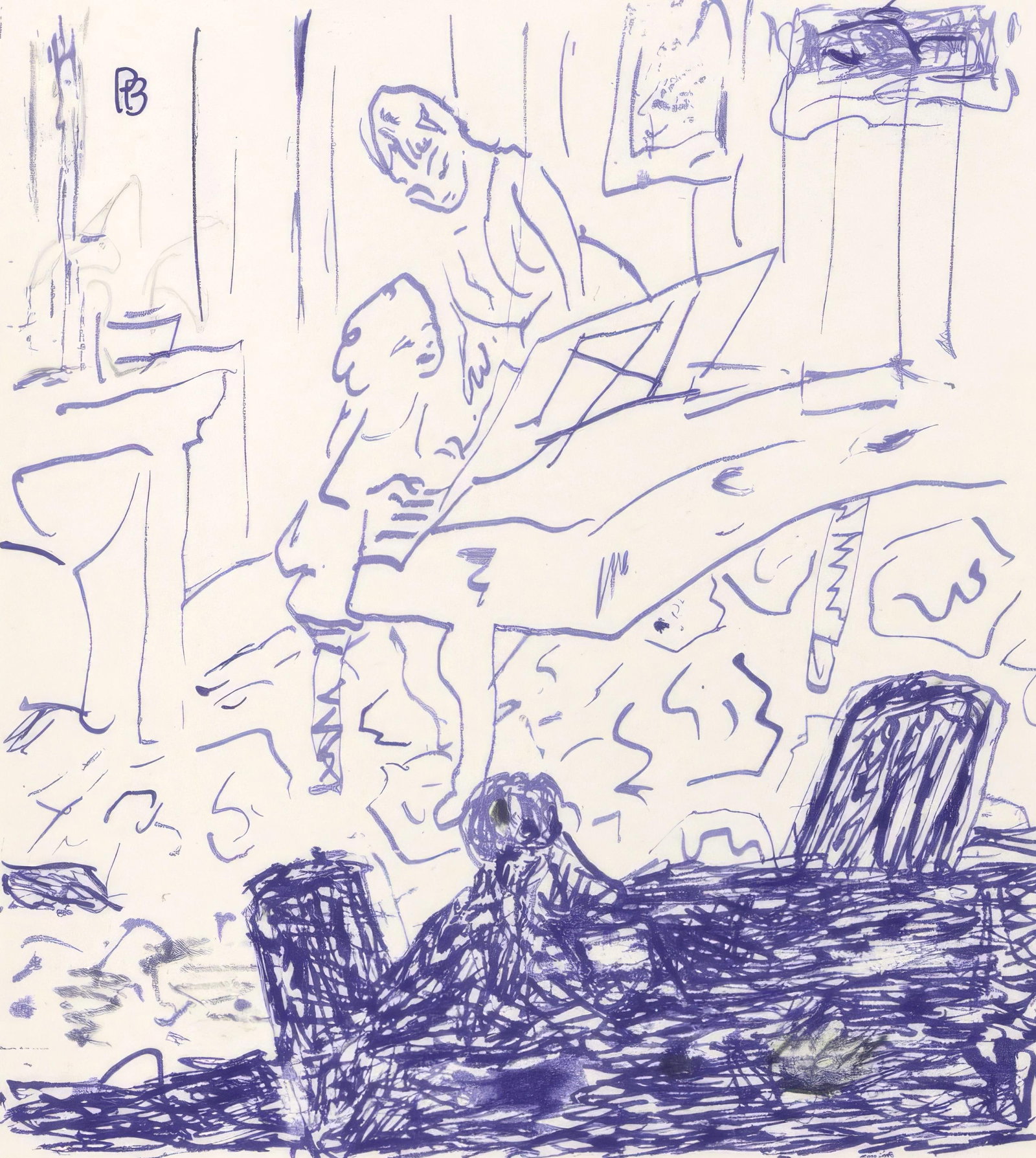 Pierre Bonnard, Untitled, from Correspondances, Limited Edition Lithograph, 1944: This exquisite lithograph by Pierre Bonnard (1867-1947), titled Sans titre (Untitled), from the album Pierre Bonnard, Correspondances, originates from the 1944 edition published by Editions de la Revu