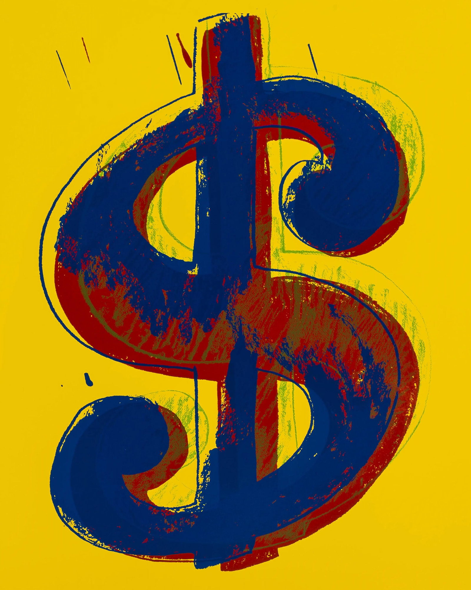 Andy Warhol, Dollar Sign, Yellow, Official Limited Edition, Sunday B. Morning, Silkscreen (1 of 4)