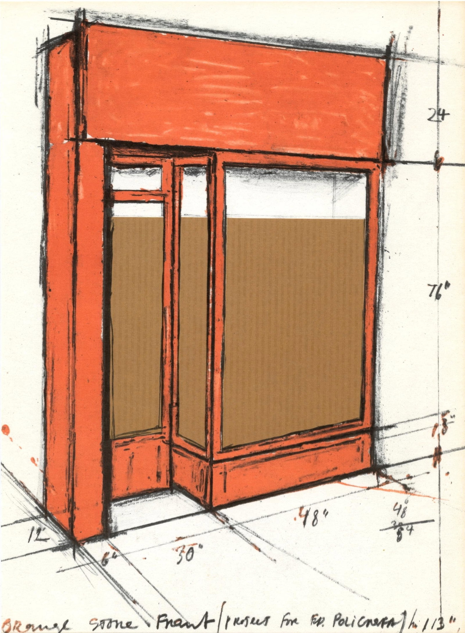 Christo and Jeanne-Claude, Orange Storefront, Project, Ediciones Poligrafa, Limited Edition (1 of 4)
