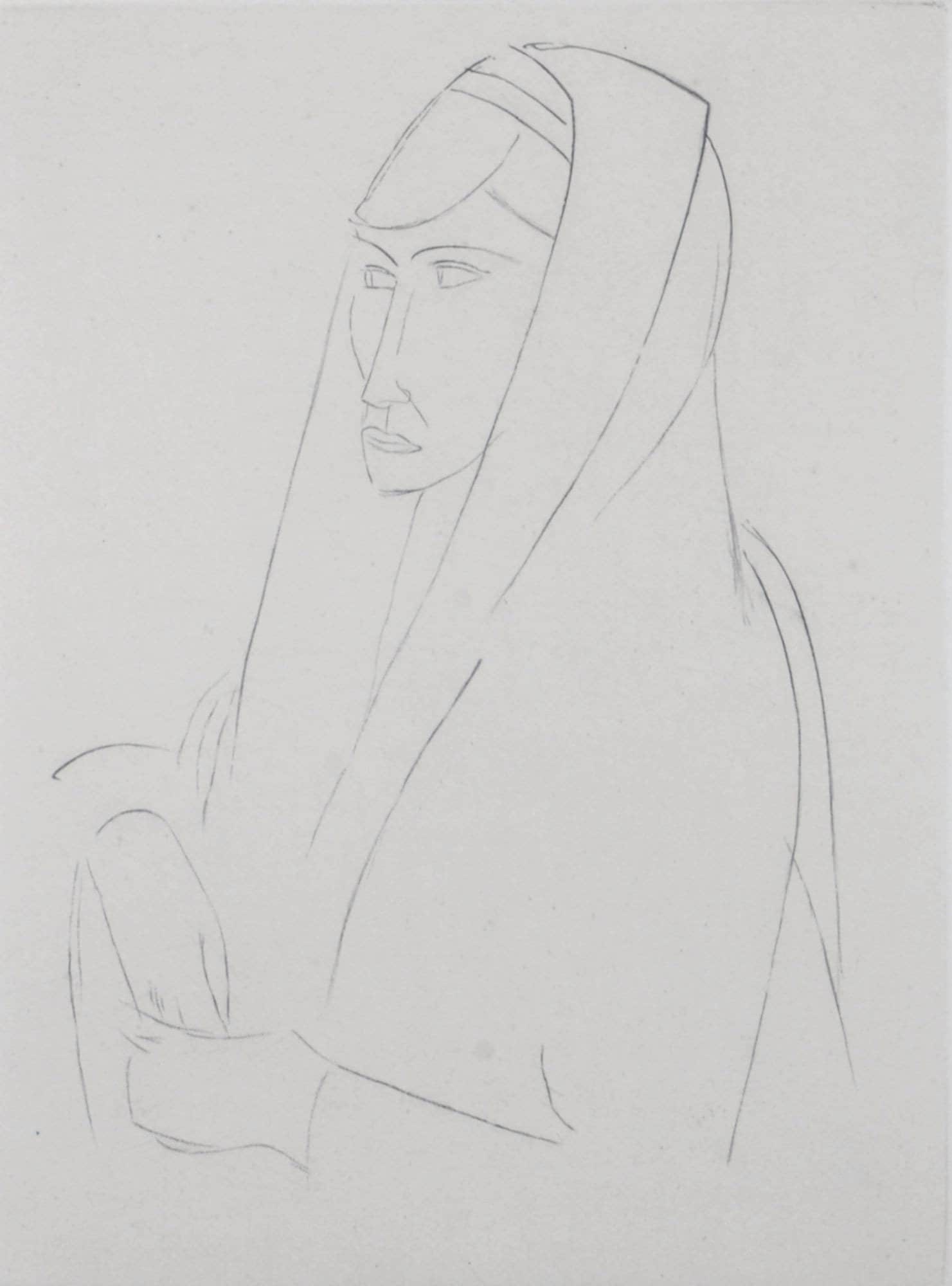 Andre Derain, Figure, Du cubisme, Limited Edition Etching: Etching on velin du Lana Papiers Speciaux pur fil paper. Paper Size: 10.0625 x 8.25 inches. Excellent condition. Inscription: Unsigned and unnumbered, as issued. Notes: From the album, Du cubisme, 194