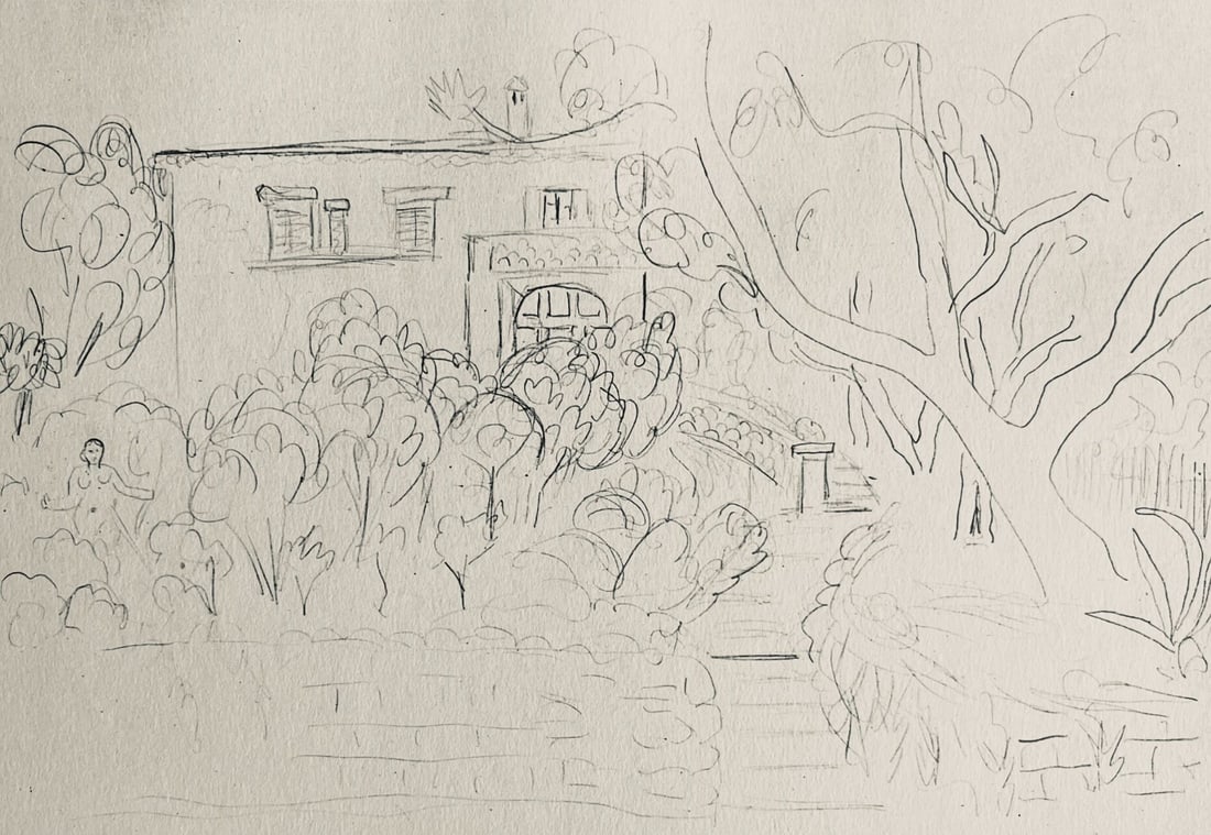 Henri Matisse, Composition (Dutel 3), Dessins de Henri-Matisse, Limited Edition Lithograph: Lithograph on velin Lafuma paper. Unsigned and unnumbered. Paper Size: 10 x 8 inches. Excellent condition. Notes: From the album, Dessins de Henri-Matisse, 1925. Published by Editions des Quatre Chemi