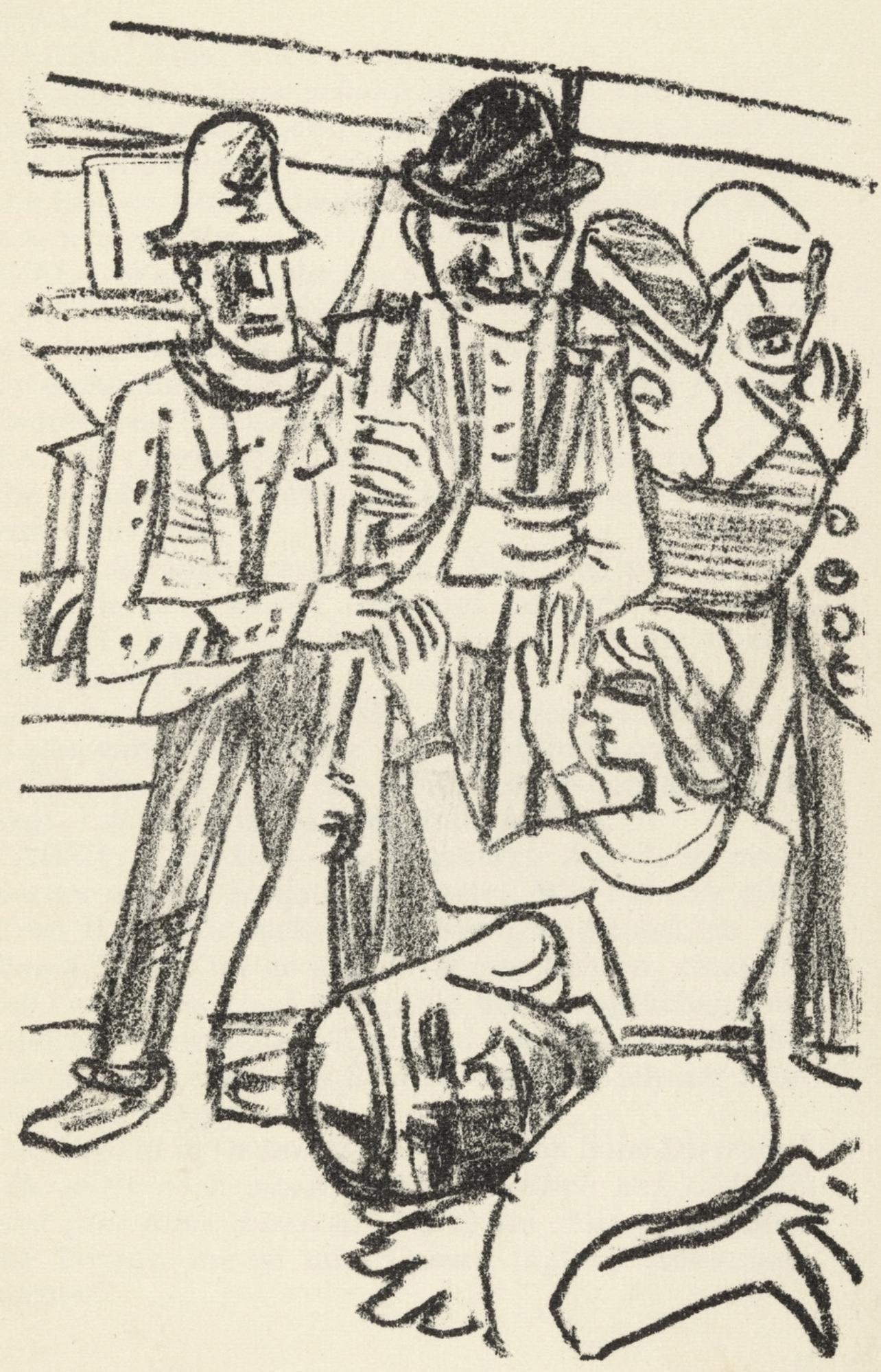 Max Beckmann, Composition (Gallwitz 286; Hofmaier 323-329; Rifkind 150 1-7), Der Mensch ist kein: Lithograph on Van Gelder Zonen Butten paper. Paper size: 8.6875 x 5.3125 inches. Excellent condition. Unsigned and unnumbered, as issued. Notes: From the album, Der Mensch ist kein Haustier, 1937. Pub
