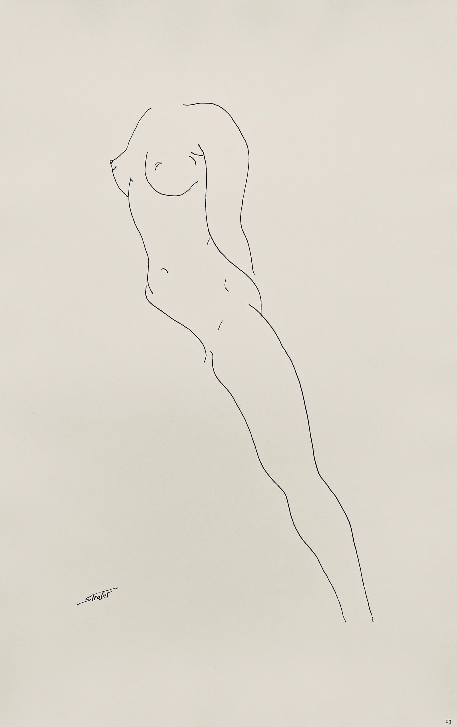 Henry Strater, Composition, 24 Drawings by Henry Strater, Limited Edition Lithograph: Lithograph on velin paper. Signed in the plate and unnumbered, as issued. Paper size: 20.5 x 13.5 inches. Excellent condition. Notes: From the folio, 24 Drawings by Henry Strater, 1963. Published by H