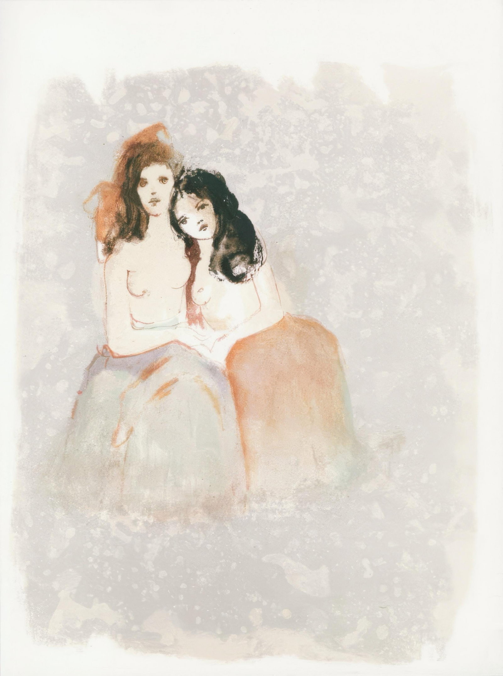 Leonor Fini, Composition, Parallelement, Limited Edition Lithograph, 1969: Lithograph on grand velin d'Arches paper. Paper size: 15.94 x 11.61 inches. Inscription: Unsigned and unnumbered, as issued. Condition: Very good/excellent, consistent with age. Notes: from the folio,