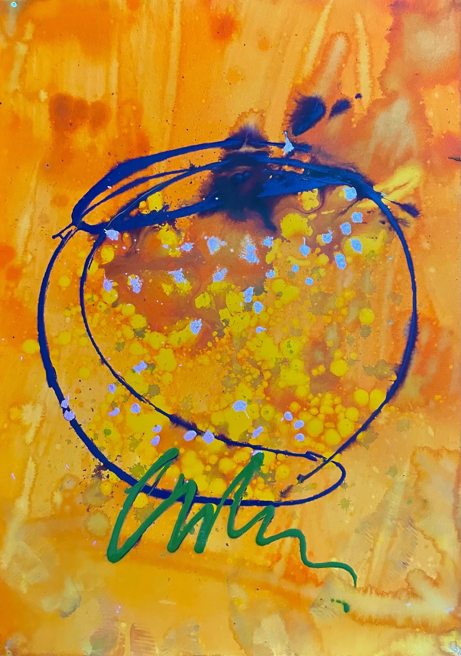 Dale Chihuly, Composition, Basket Series, Original Painting, 1985: Acrylic on Arches Aquarelle paper, 1985. Paper Size: 42 x 30 inches. Excellent condition. Inscription: Signed by the artist, as issued. Notes: Dale Chihuly has often called the Baskets series the most