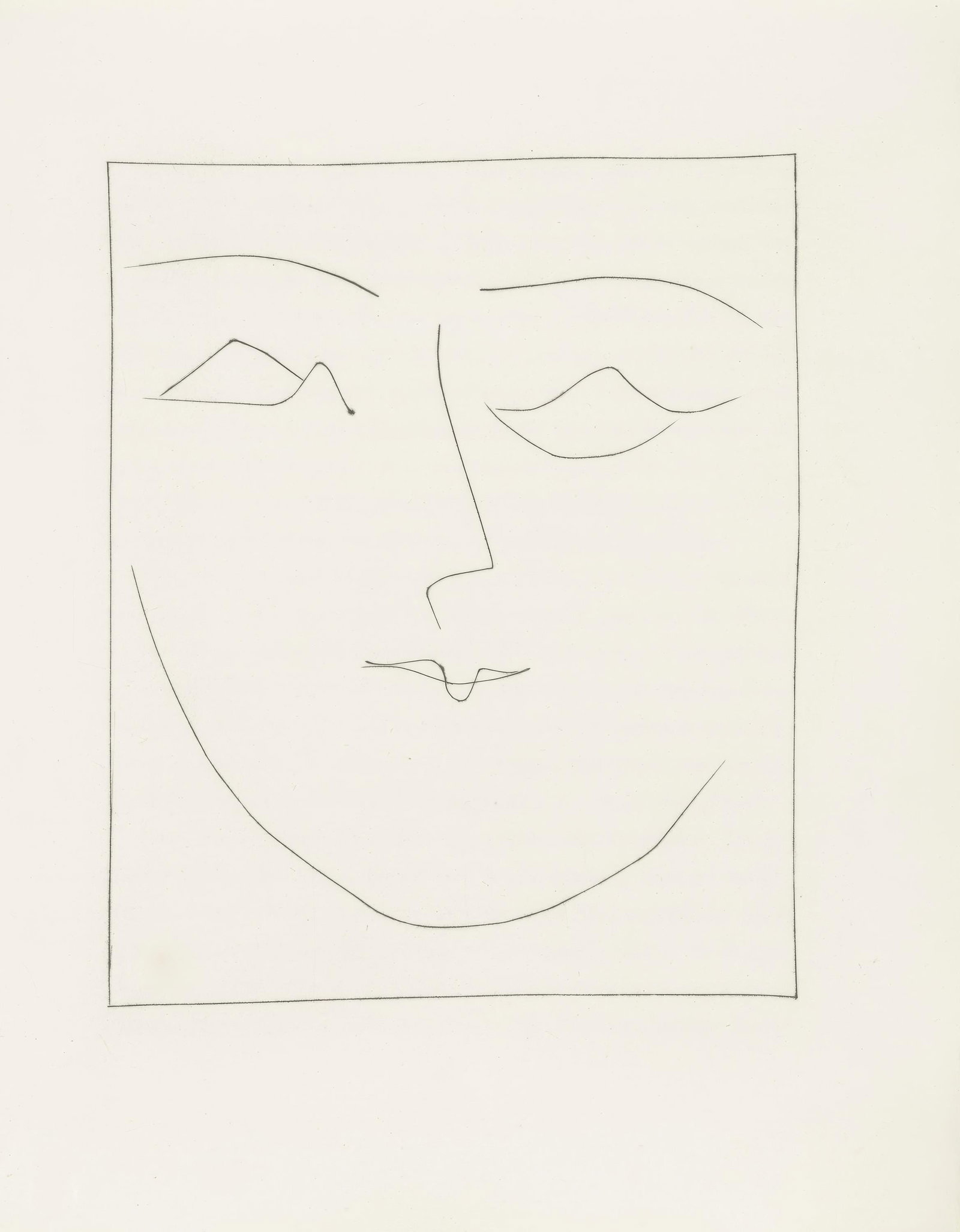 Pablo Picasso, Untitled, from Carmen, Limited Edition Engraving, 1949: This exquisite engraving by Pablo Picasso (1881-1973), titled Sans titre (Untitled), from the folio Picasso, Carmen (Picasso, Carmen), originates from the 1949 edition published by La Bibliotheque Fra