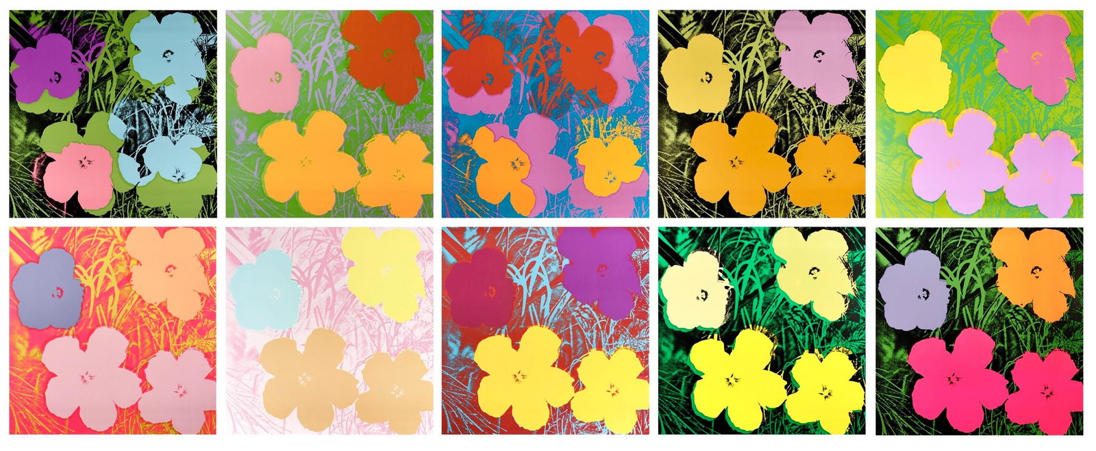 Andy Warhol, Flowers, Suite of Ten, Official Edition, Sunday B. Morning, Silkscreens (1 of 4)