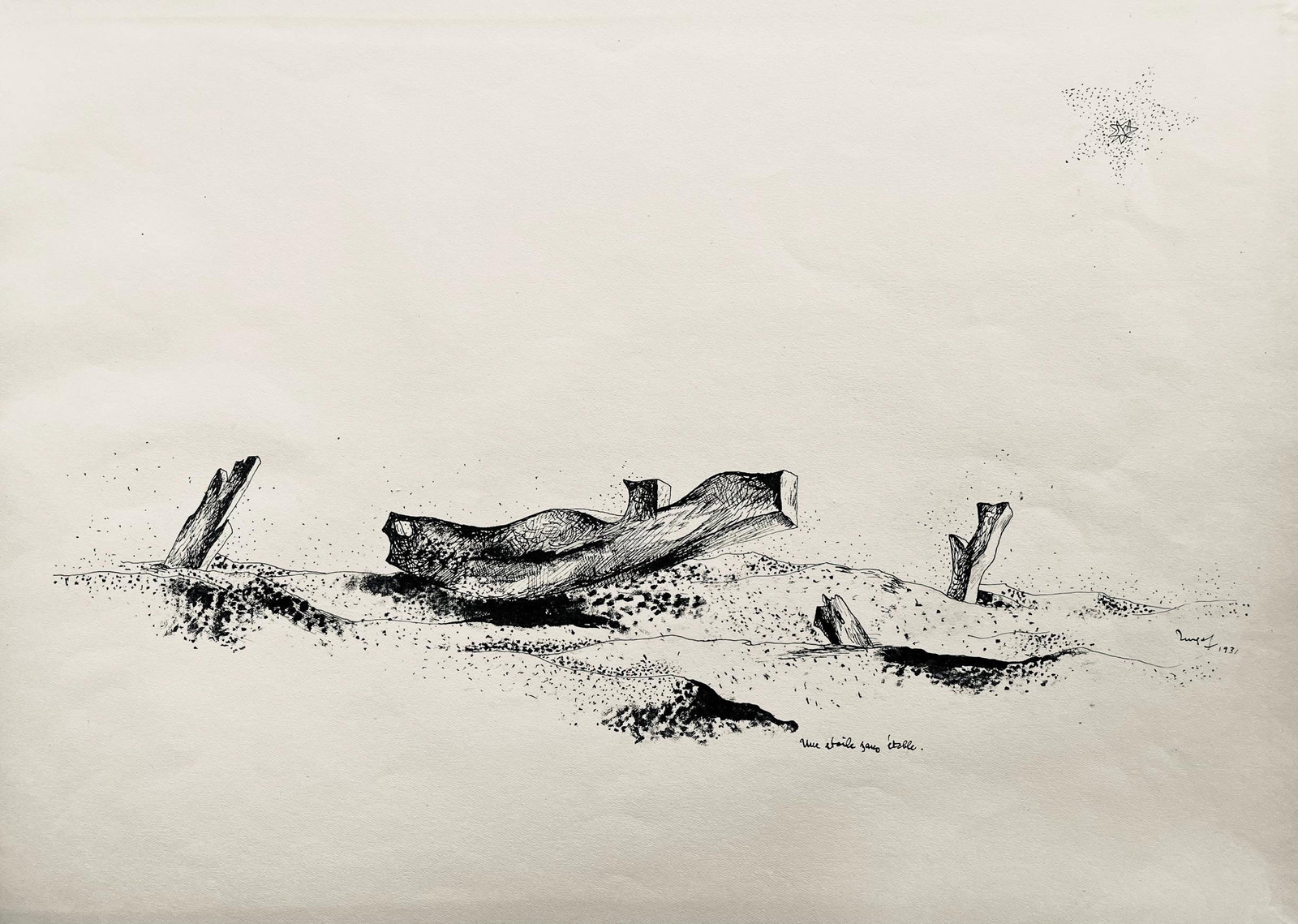 Jean Lurcat, une etoile sans etable, huit dessins a la plume, Limited Edition Lithograph (1 of 4)