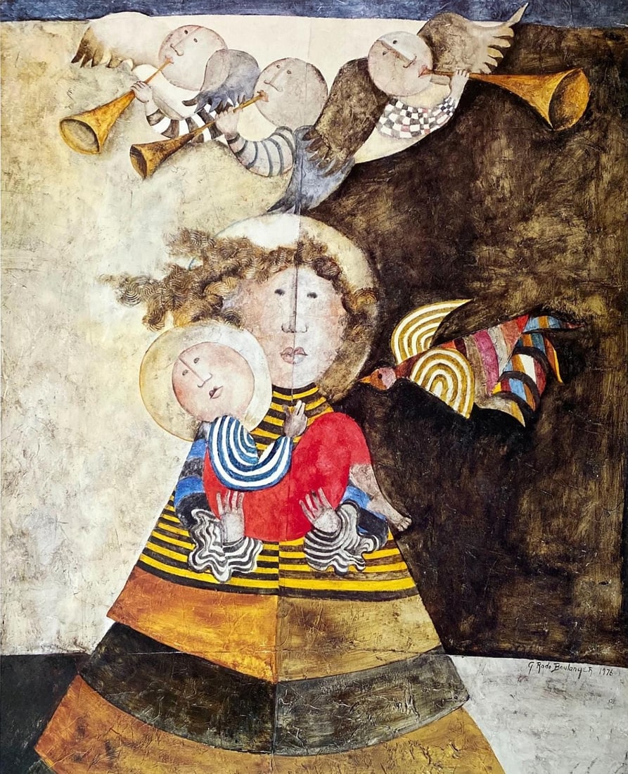 Graciela Rodo Boulanger, Madone aux Trois Anges, Original Edition Offset Lithograph (1 of 4)