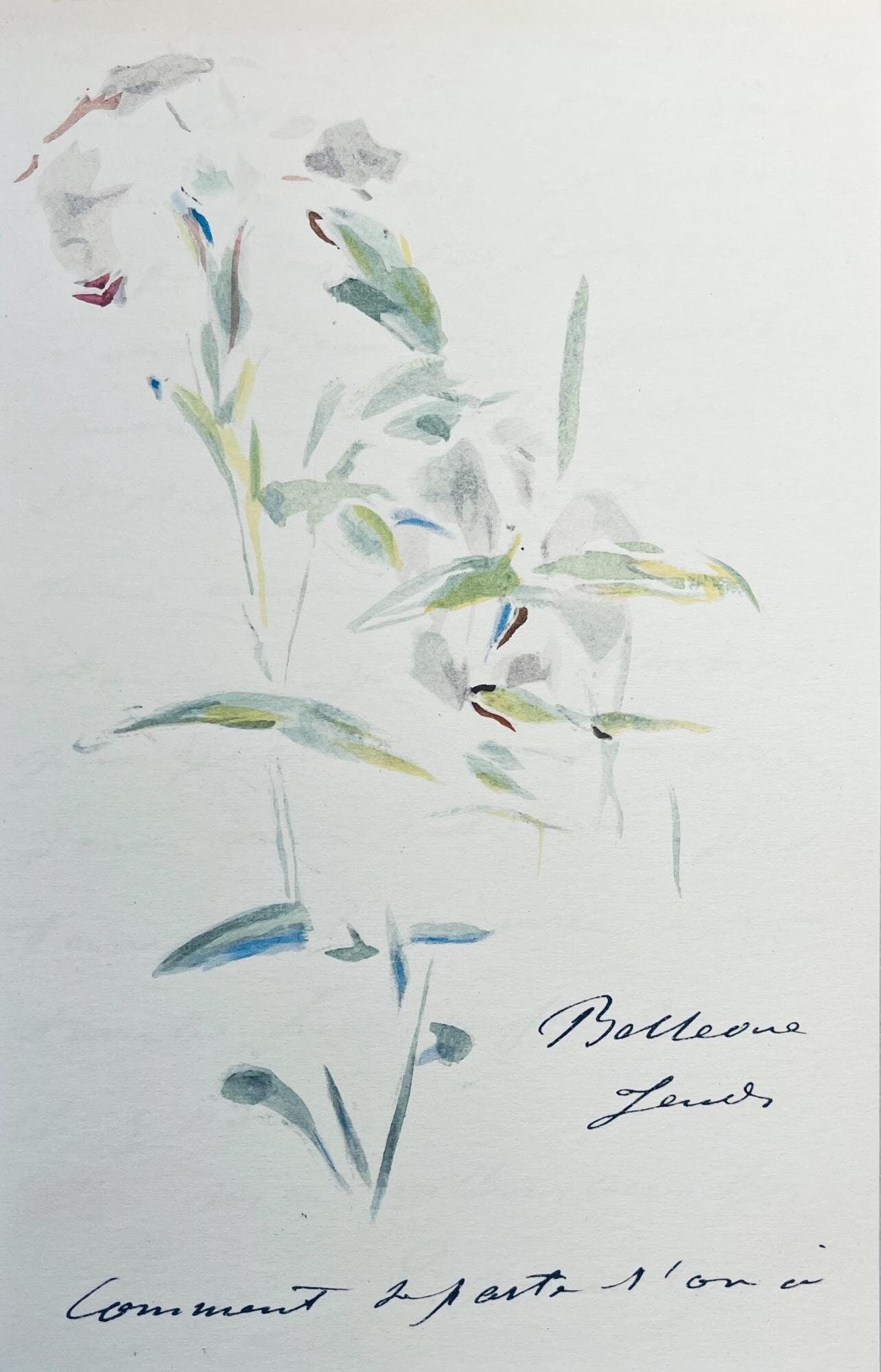 Edouard Manet, Composition, Edouard Manet, Letters with Aquarelles, Limited Edition Lithograph (1 of 4)