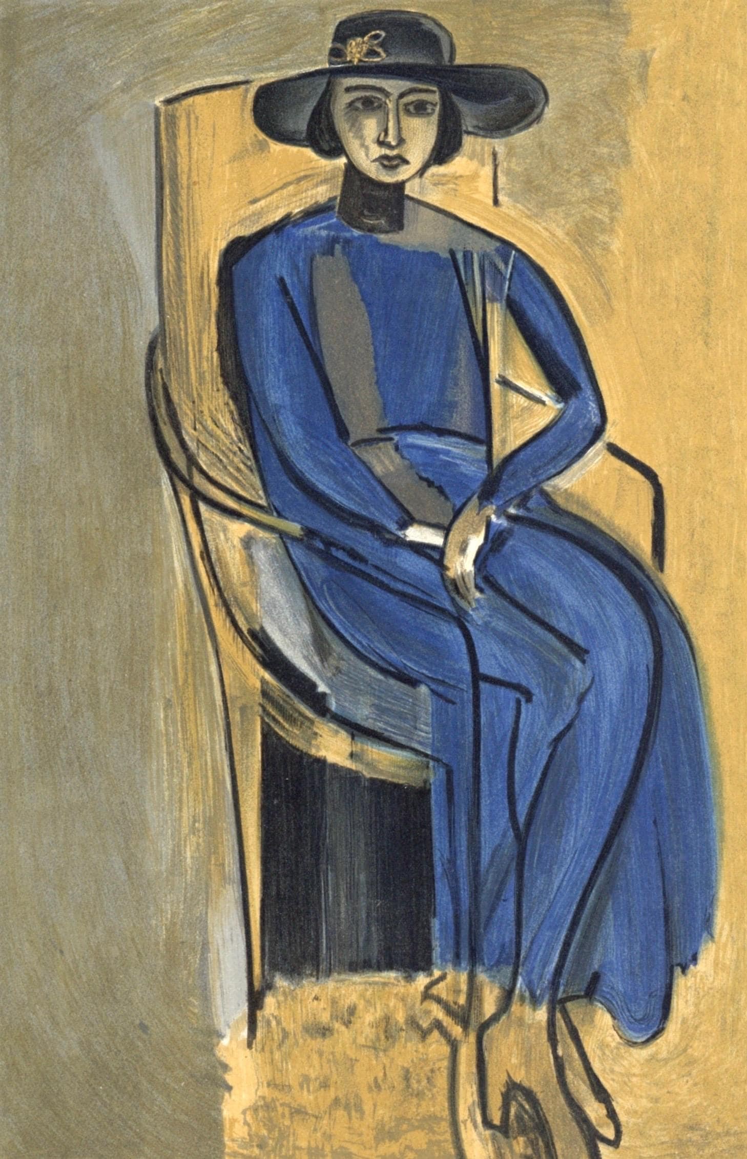 Henri Matisse, Madame Greta Prozor, Portraits par Henri Matisse, Limited Edition Lithograph: Lithograph on velin paper, mounted on velin paper backing sheet, as issued. Paper Size: 12 x 9.25 inches; image size: 5.51 x 3.54 inches. Inscription: Unsigned and unnumbered, as issued. Condition: Ve