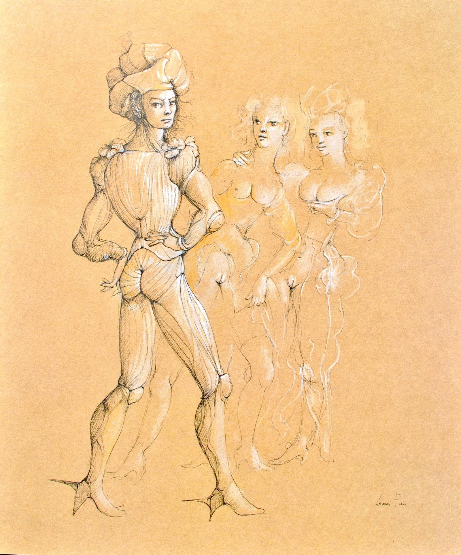 Leonor Fini, Composition, Fruits de la Passion, XXe siecle, Limited Edition Heliogravure: Heliogravure on velin de Rives pur chiffon paper, manufactured by Les papeteries de Rives, Voiron, France. Paper Size: 16.93 x 14.17 inches. Inscription: Signed in the plate and unnumbered, as issued.