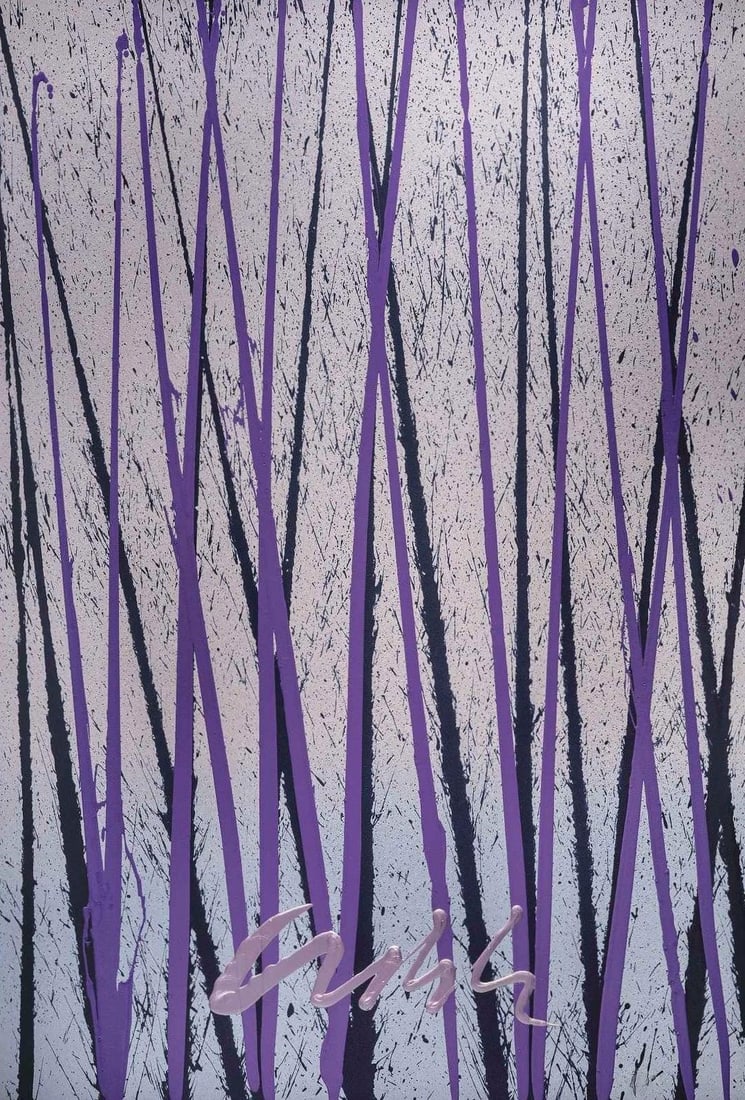 Dale Chihuly, Composition, Reeds Series, Limited Edition Mixed Media Silkscreen: Mixed media silkscreen with acrylic paint on St Cuthberts Mill, Saunders Waterford paper, 2016. Paper Size: 37 x 25 inches. Excellent condition. Inscription: Signed and numbered by the artist, as issu