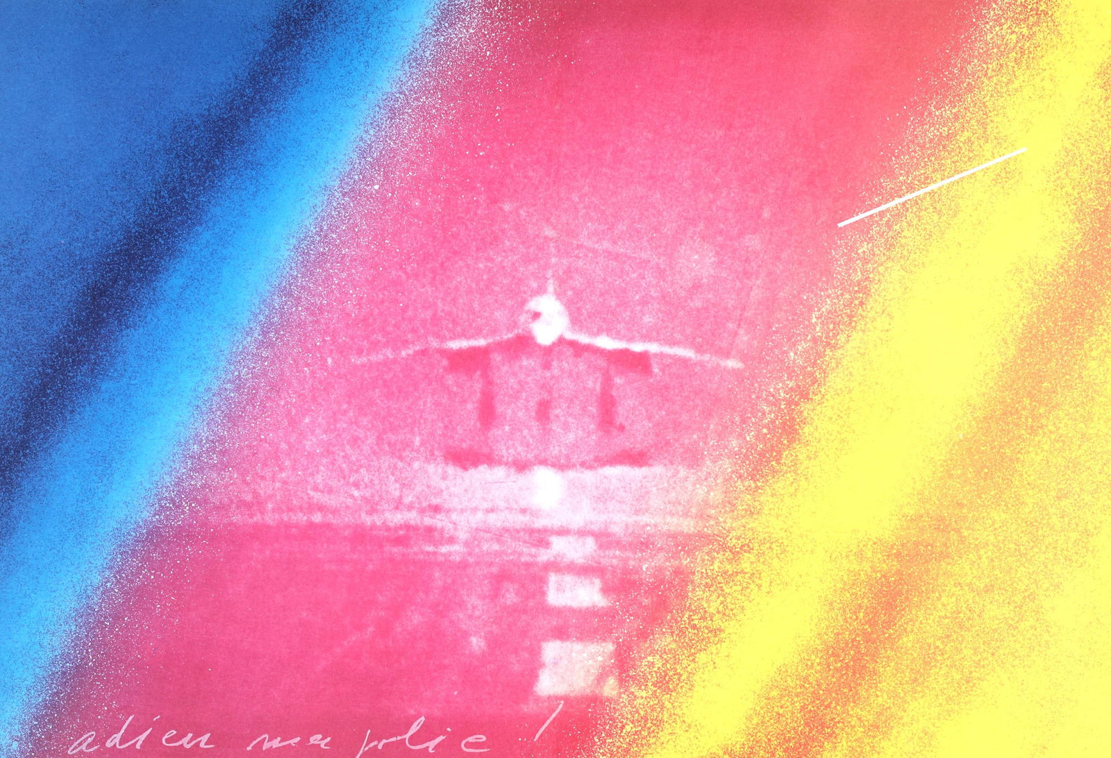 Jacques Monory, Composition, Hommage a Aime et Marguerite Maeght, Derriere le miroir, Limited: Silkscreen on velin paper. Paper Size: 15 x 22 inches, with centerfold, as issued. Inscription: Unsigned and unnumbered, as issued. Notes: From the folio, Derriere le miroir, N deg 250, Hommage a Aime