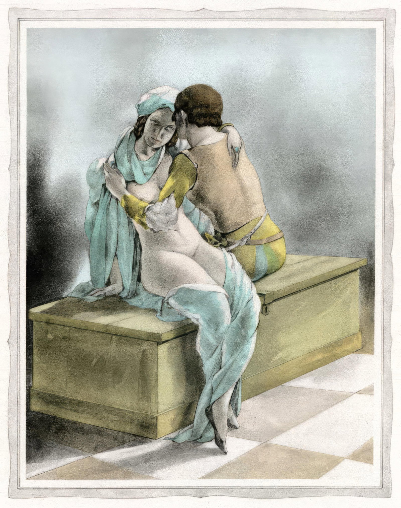 Umberto Brunelleschi, Untitled, from The Tales of Boccaccio, Limited Edition Lithograph and Pochoir, (1 of 4)