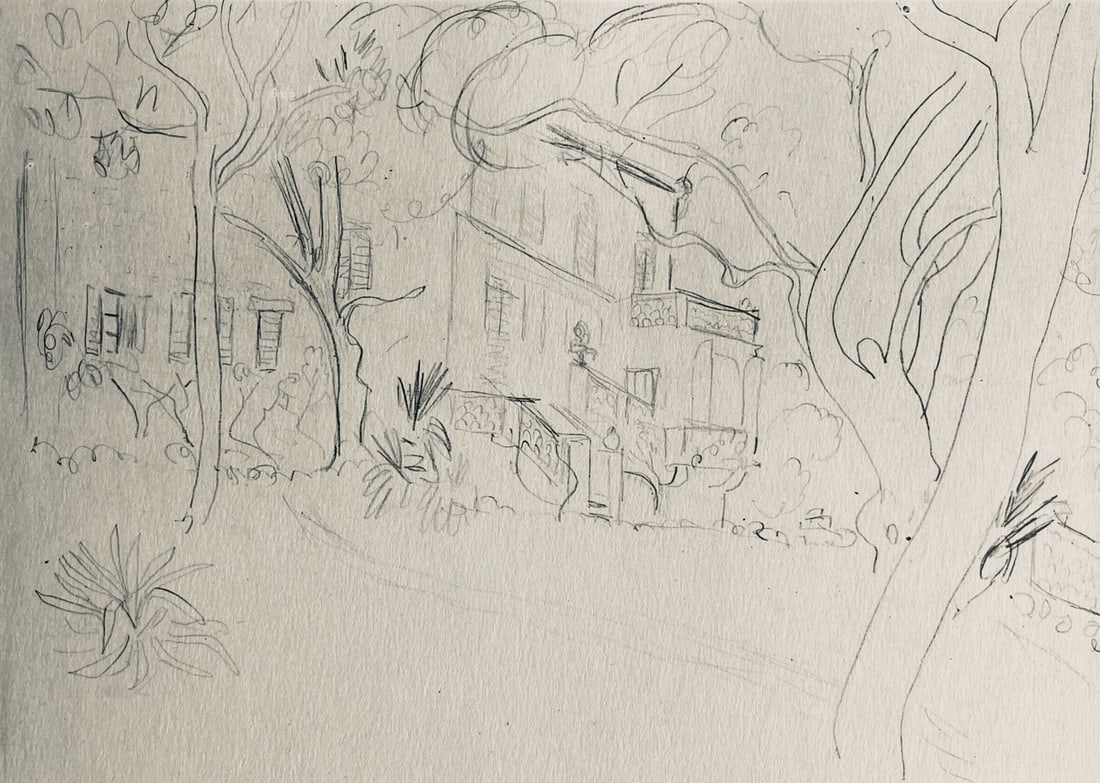 Henri Matisse, Composition (Dutel 3), Dessins de Henri-Matisse, Limited Edition Lithograph: Lithograph on velin Lafuma paper. Unsigned and unnumbered. Paper Size: 10 x 8 inches. Excellent condition. Notes: From the album, Dessins de Henri-Matisse, 1925. Published by Editions des Quatre Chemi