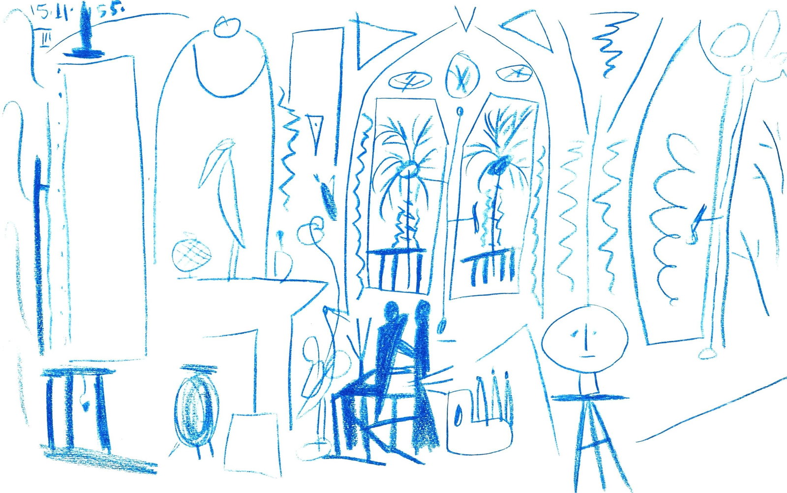 Pablo Picasso, Composition (Cramer 101), Carnet de la Californie, Limited Edition Collotype: Collotype on velin d'Arches paper. Paper size: 10.375 x 16.5 inches. Inscription: Unsigned and unnumbered, as issued. Catalogue raisonne reference: Goeppert, Sebastian, et al. Pablo Picasso, the Illus