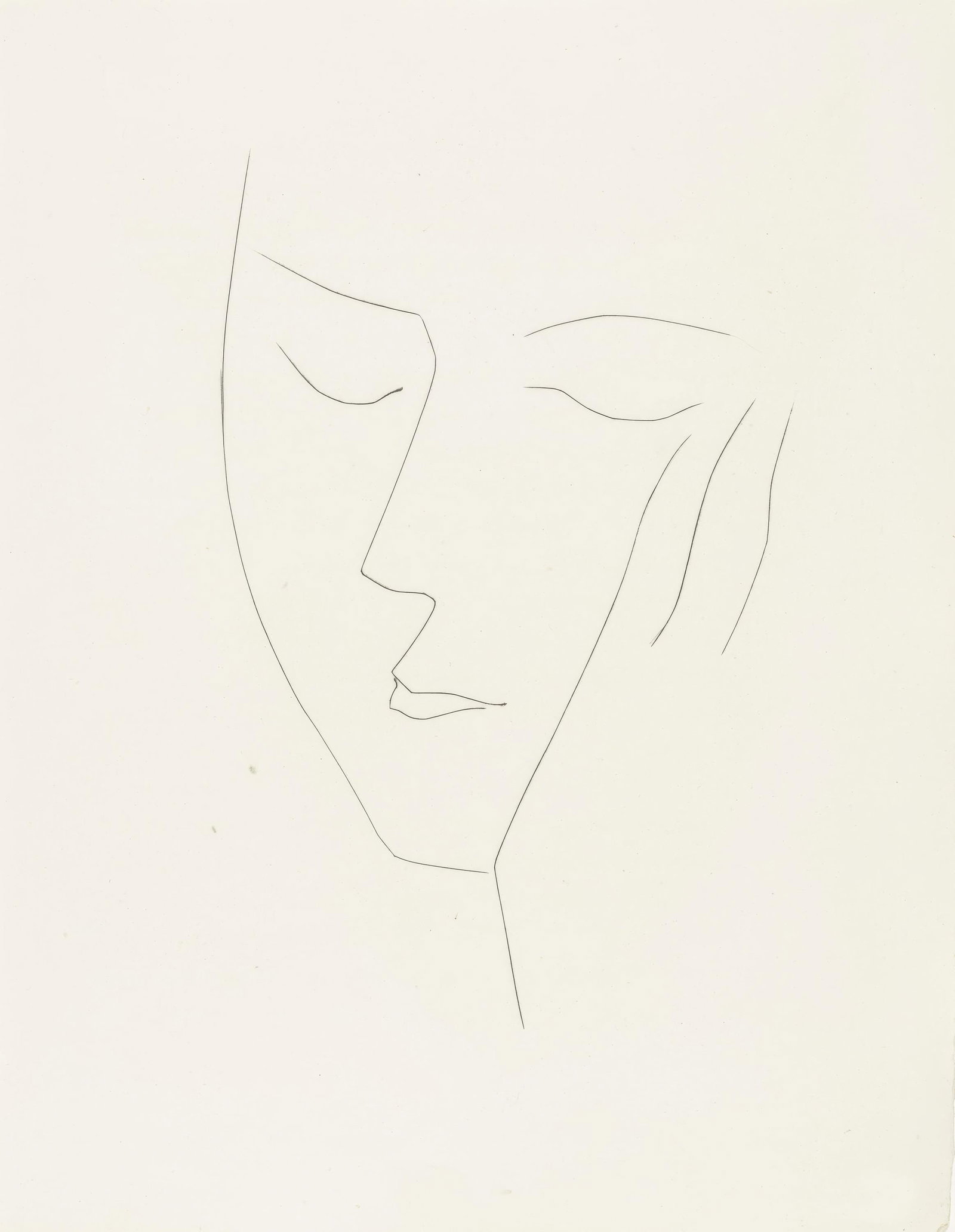 Pablo Picasso, Untitled, from Carmen, Limited Edition Engraving, 1949: This exquisite engraving by Pablo Picasso (1881-1973), titled Sans titre (Untitled), from the folio Picasso, Carmen (Picasso, Carmen), originates from the 1949 edition published by La Bibliotheque Fra