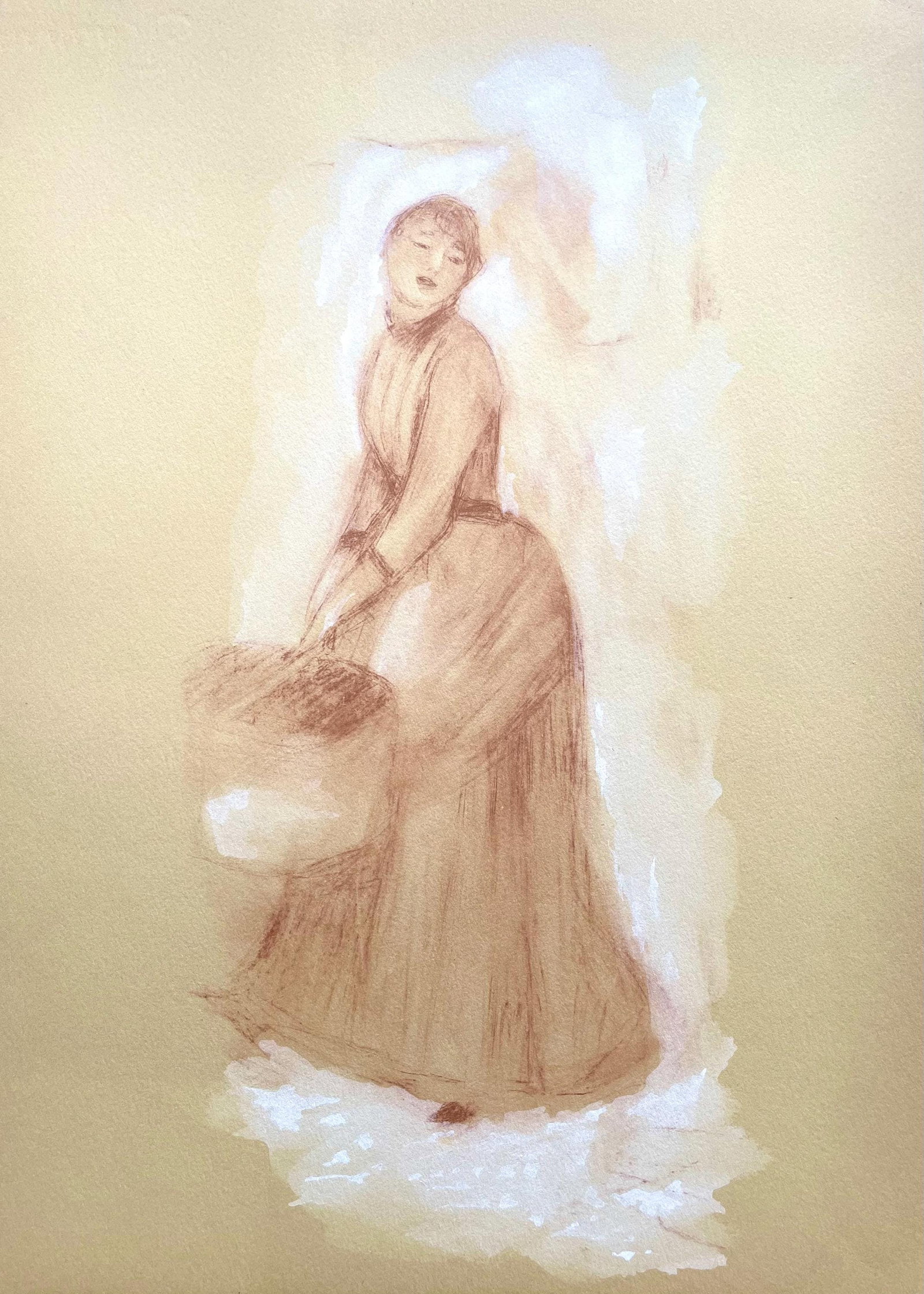 Pierre-Auguste Renoir, Composition, Seize Aquarelles et Sanguines de Renoir, Limited Edition: Lithograph and Stencil on velin Johannot d'Arches paper. Inscription: Unsigned and unnumbered. Paper Size: 15 x 10.75 inches. Excellent condition. Notes: From the folio, Seize Aquarelles et Sanguines