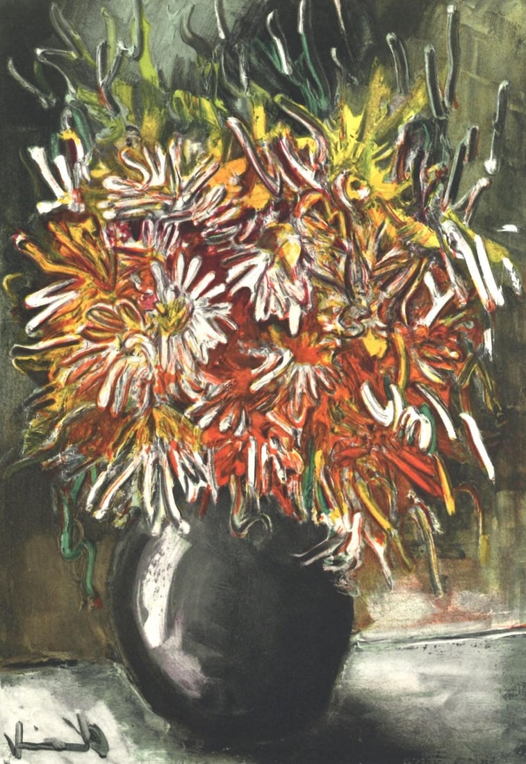 Maurice de Vlaminck, Les Reines-Marguerites, Vlaminck, Signed, Limited Edition Lithograph: Lithograph in fifteen colors on velin paper. Inscription: Signed in the plate and unnumbered, as issued. Paper Size: 12.25 x 9.5 inches; image size: 9.4 x 6.7 inches. Condition: Very good/excellent, c