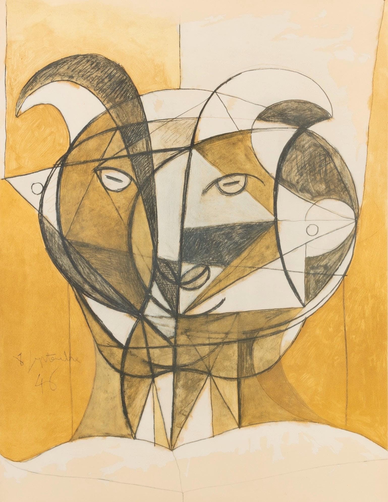 Pablo Picasso, Composition, Faunes et Flore d'Antibes, Limited Edition Lithograph (1 of 4)