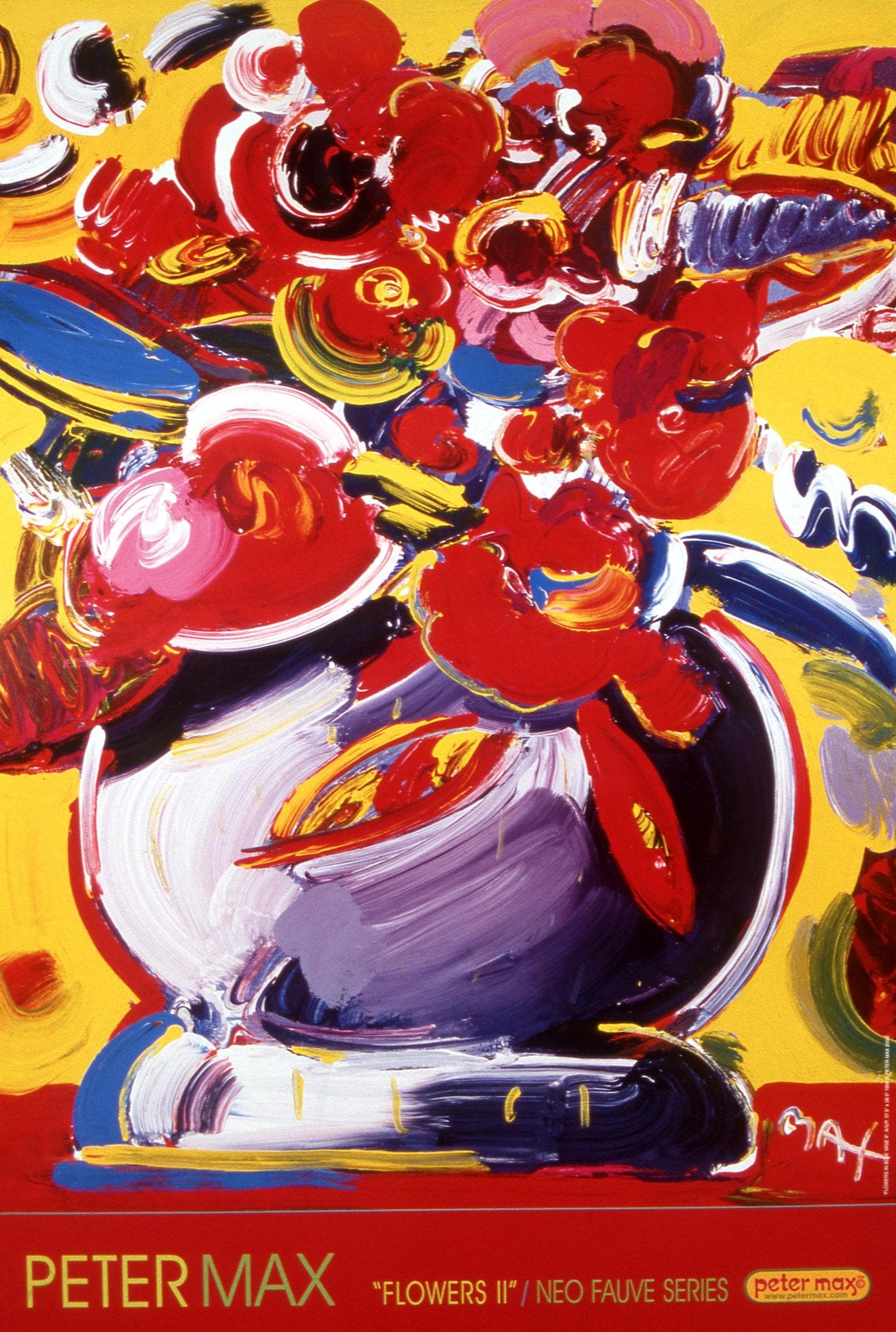Peter Max, Flowers II - Neo-Fauve, 2000, Hand Signed, Official Edition Offset Lithograph (1 of 4)