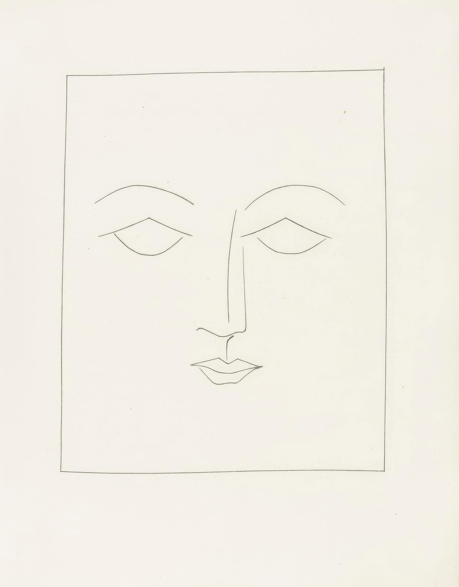 Pablo Picasso, Untitled, from Carmen, Limited Edition Engraving, 1949: This exquisite engraving by Pablo Picasso (1881-1973), titled Sans titre (Untitled), from the folio Picasso, Carmen (Picasso, Carmen), originates from the 1949 edition published by La Bibliotheque