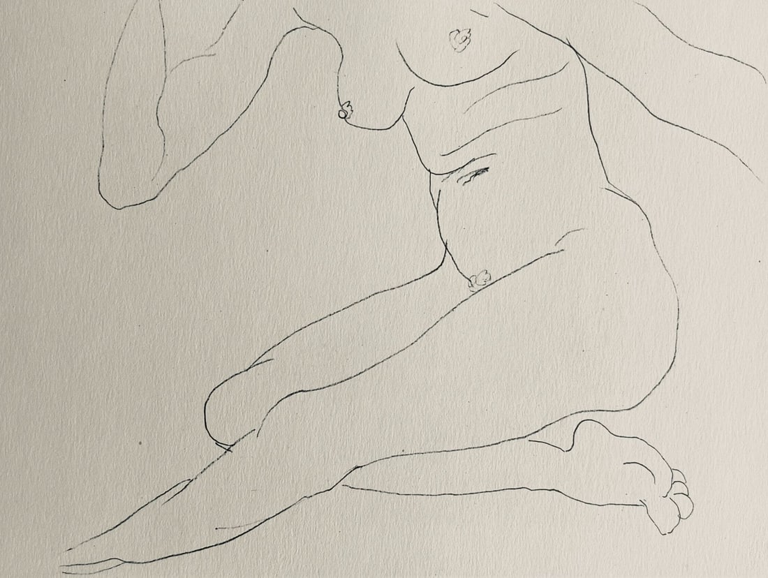 Henri Matisse, Composition (Dutel 3), Dessins de Henri-Matisse, Limited Edition Lithograph: Lithograph on velin Lafuma paper. Unsigned and unnumbered. Paper Size: 10 x 8 inches. Excellent condition. Notes: From the album, Dessins de Henri-Matisse, 1925. Published by Editions des Quatre