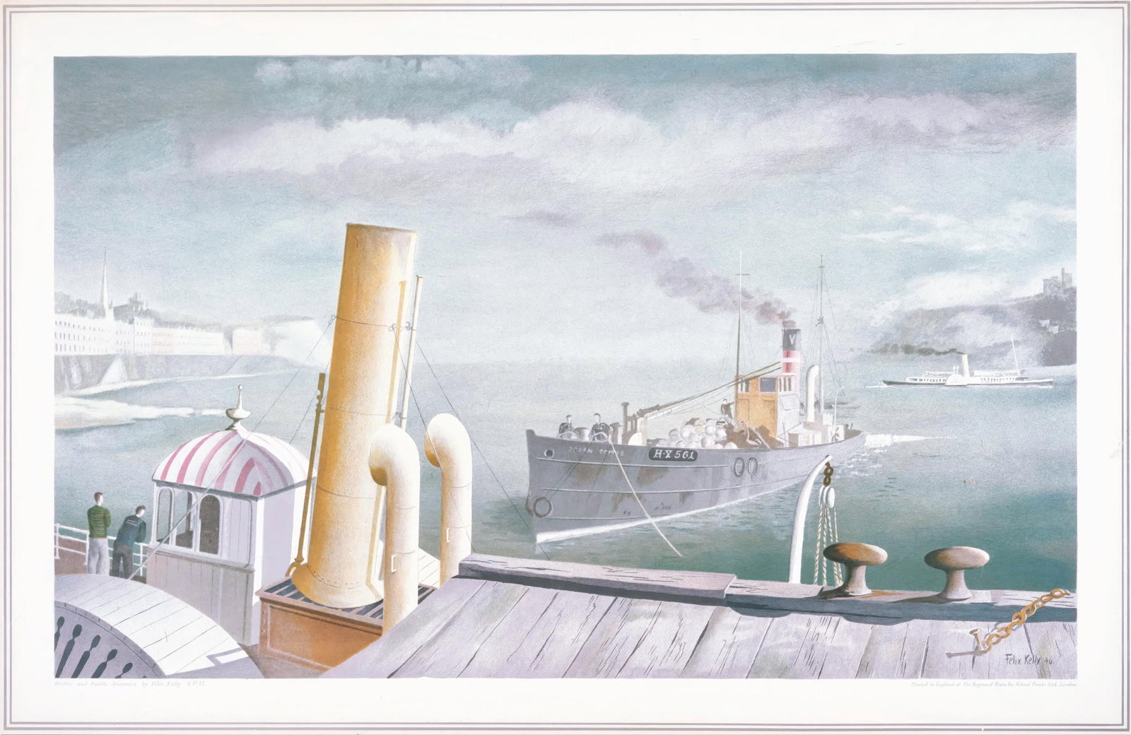 Felix Kelly, Drifter and Steamers, S.P.15., from School Prints Ltd., Limited Edition Lithograph, (1 of 4)