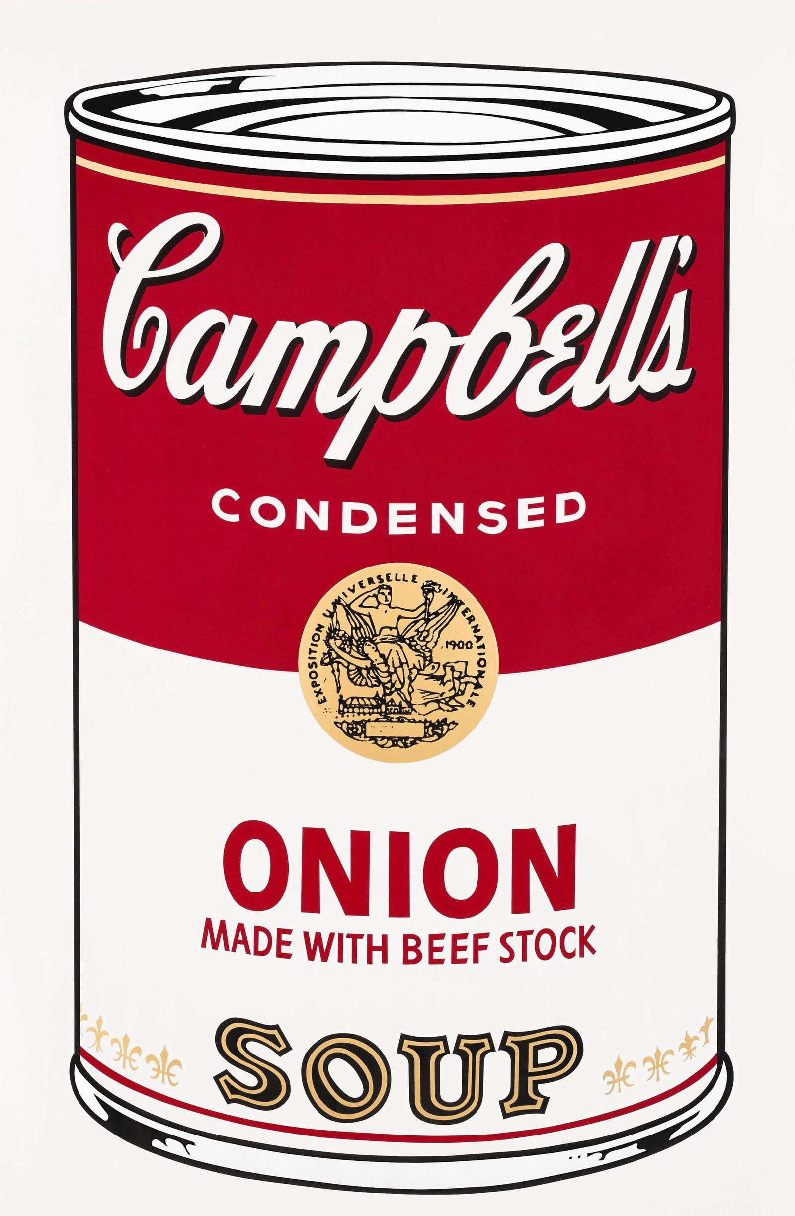 Andy Warhol, Campbell's Soup, Onion, Official Edition, Sunday B. Morning, Silkscreen: Official edition, Andy Warhol, Sunday B. Morning, silkscreen on museum board. Paper Size: 35 x 23 inches. Excellent condition. Inscription: "published by Sunday B. Morning", and "fill in your own sign