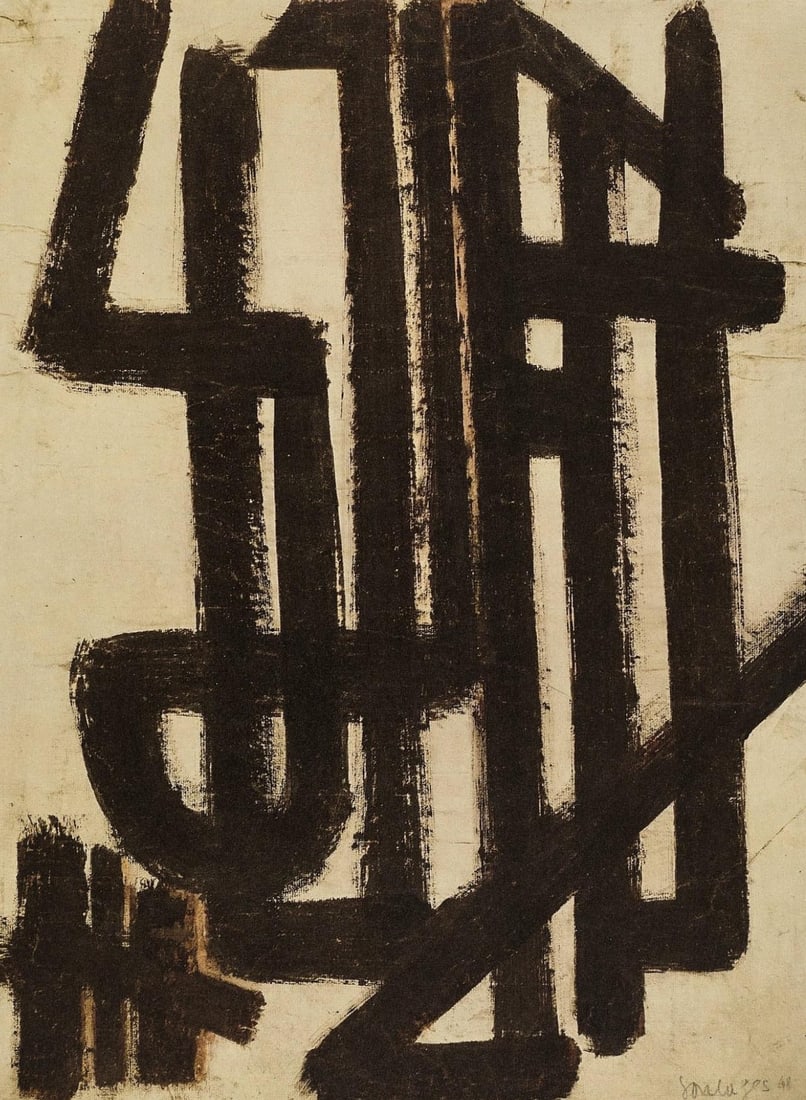 Pierre Soulages, Composition, Pierre Soulages, Peintres d'aujourd'hui, Limited Edition Heliogravure (1 of 4)