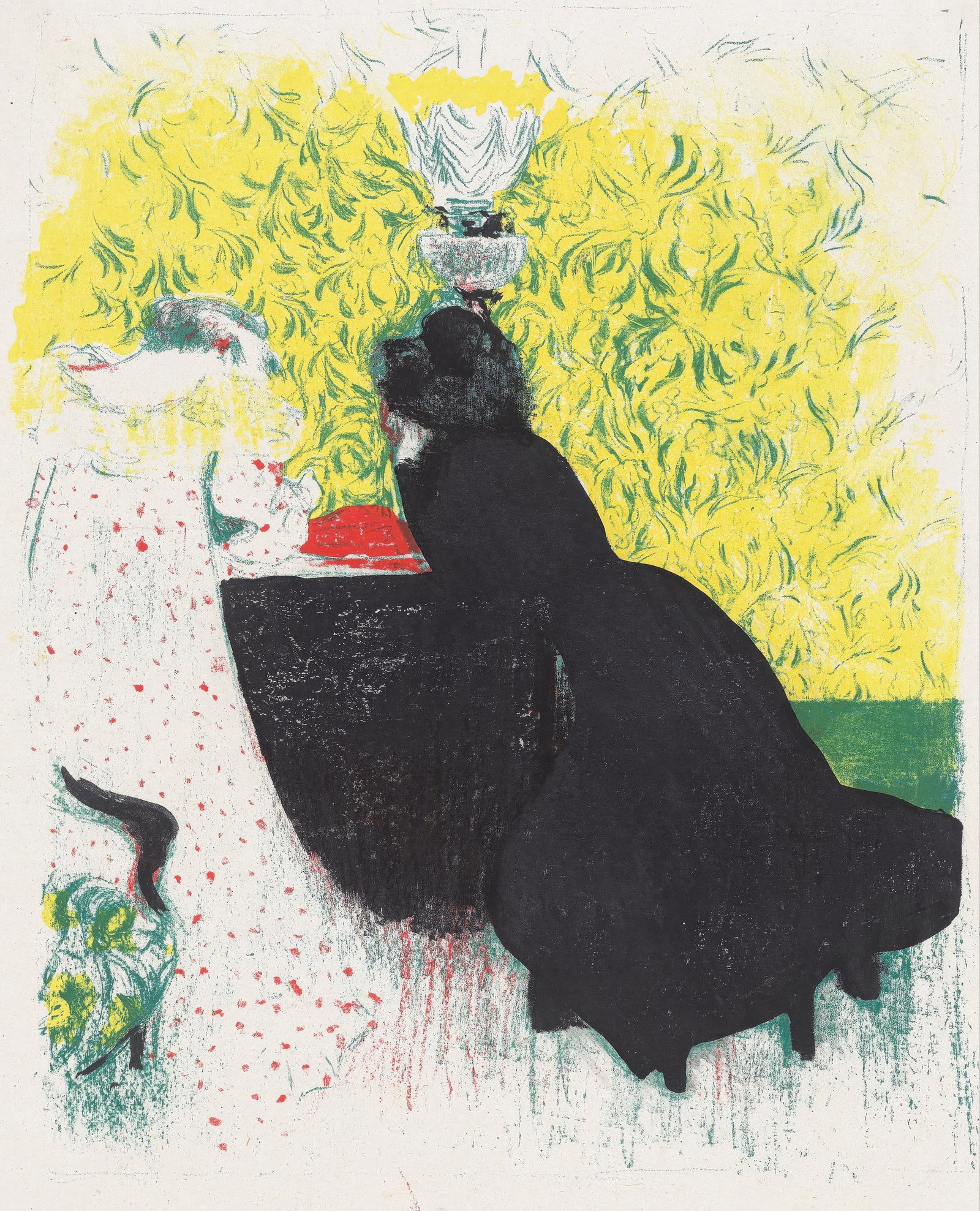 Jean-Edouard Vuillard, The Two Sisters-in-Law, from The Graphic Work of Vuillard, Limited Edition: This exquisite lithograph by Jean-Edouard Vuillard (1868-1940), titled Les Deux belles-soeurs (The Two Sisters-in-Law), from L'oeuvre grave de Vuillard (The Graphic Work of Vuillard), originates from