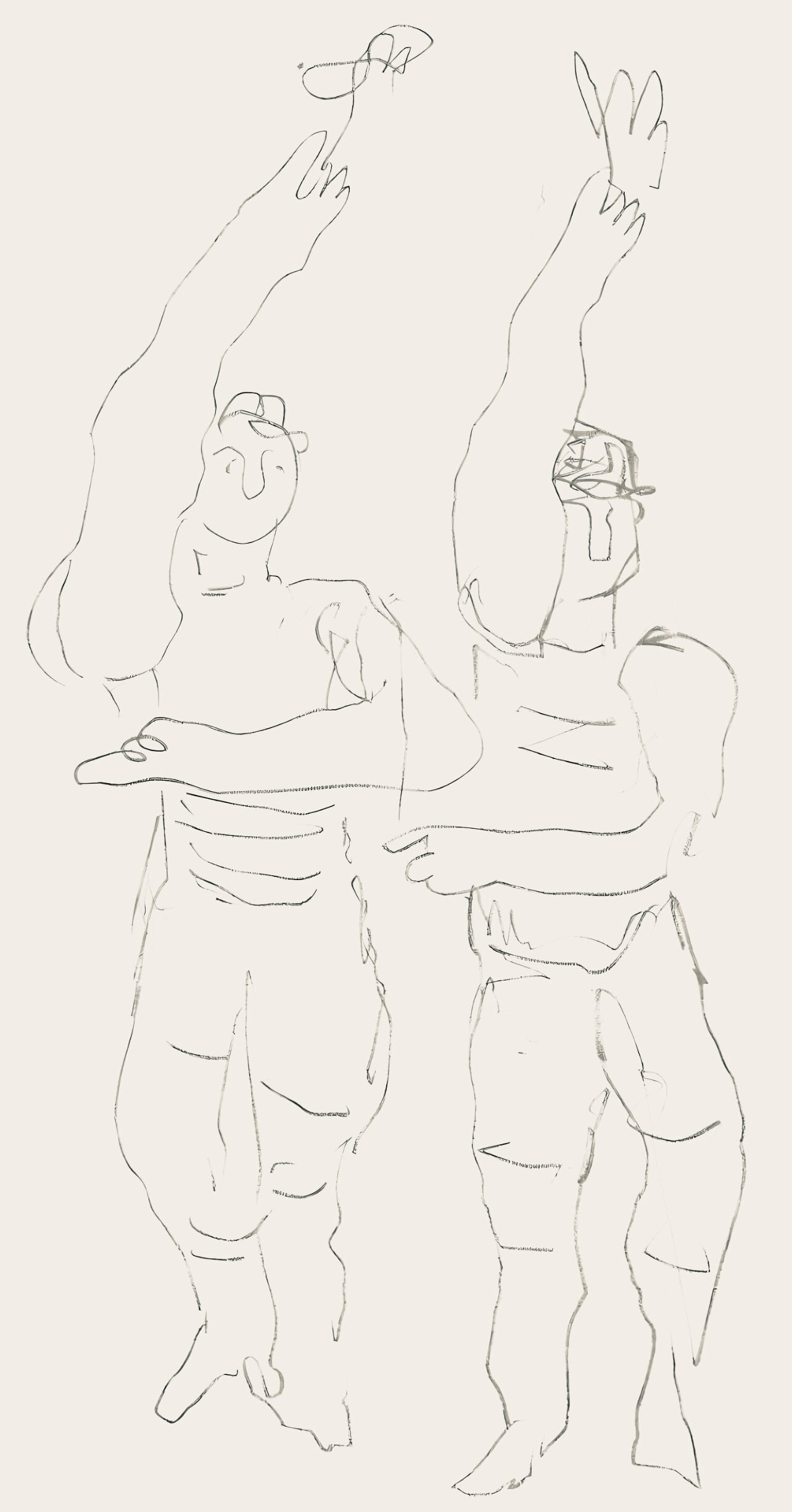 Fernand Leger, Composition, mes voyages: Lithograph on velin bouffant des Papeteries de Hauteville paper. Paper Size: 13.78 x 9.84 inches. Excellent condition. Unsigned and unnumbered, as issued. Notes: From the folio, Fernand Leger mes voya